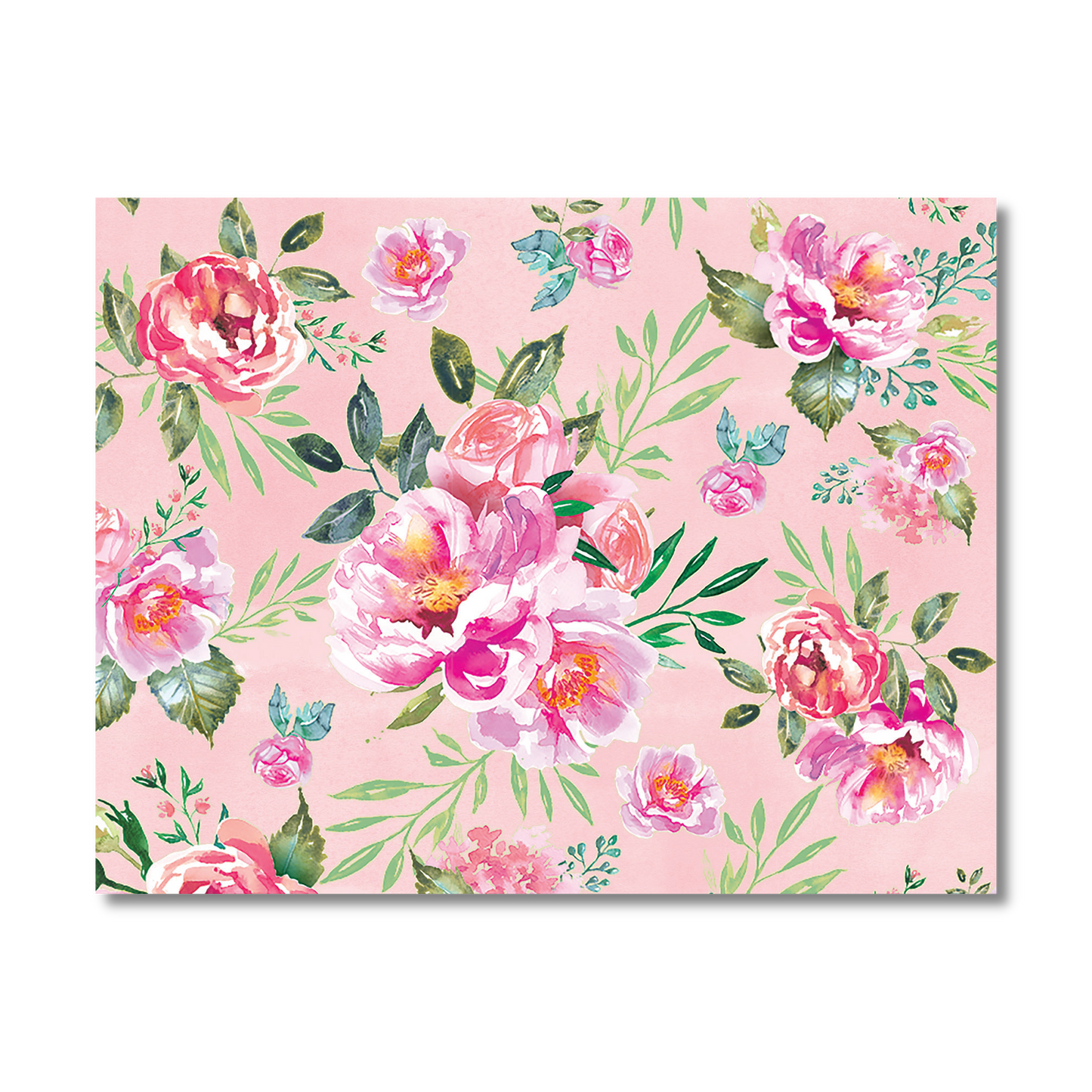 Pink Roses Pattern Note Cards