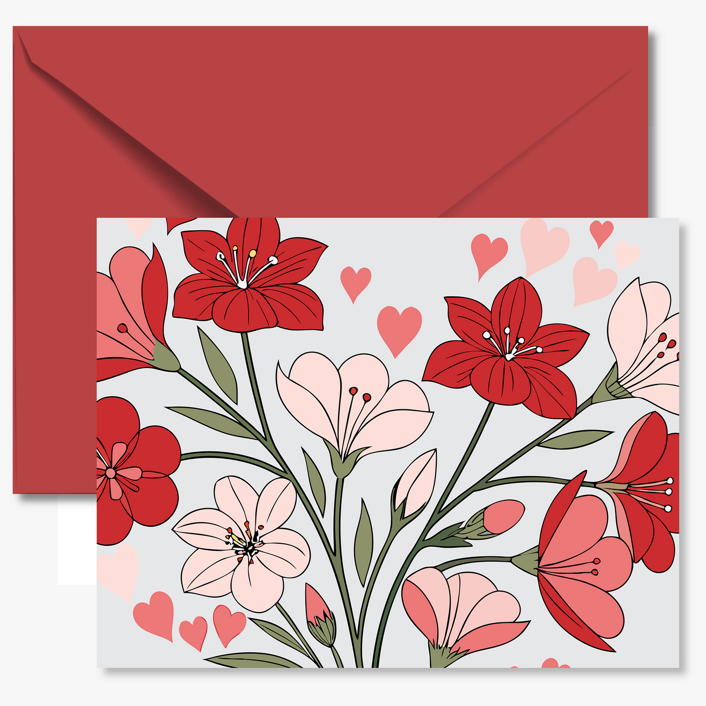 Valentine Floral Folded Notes