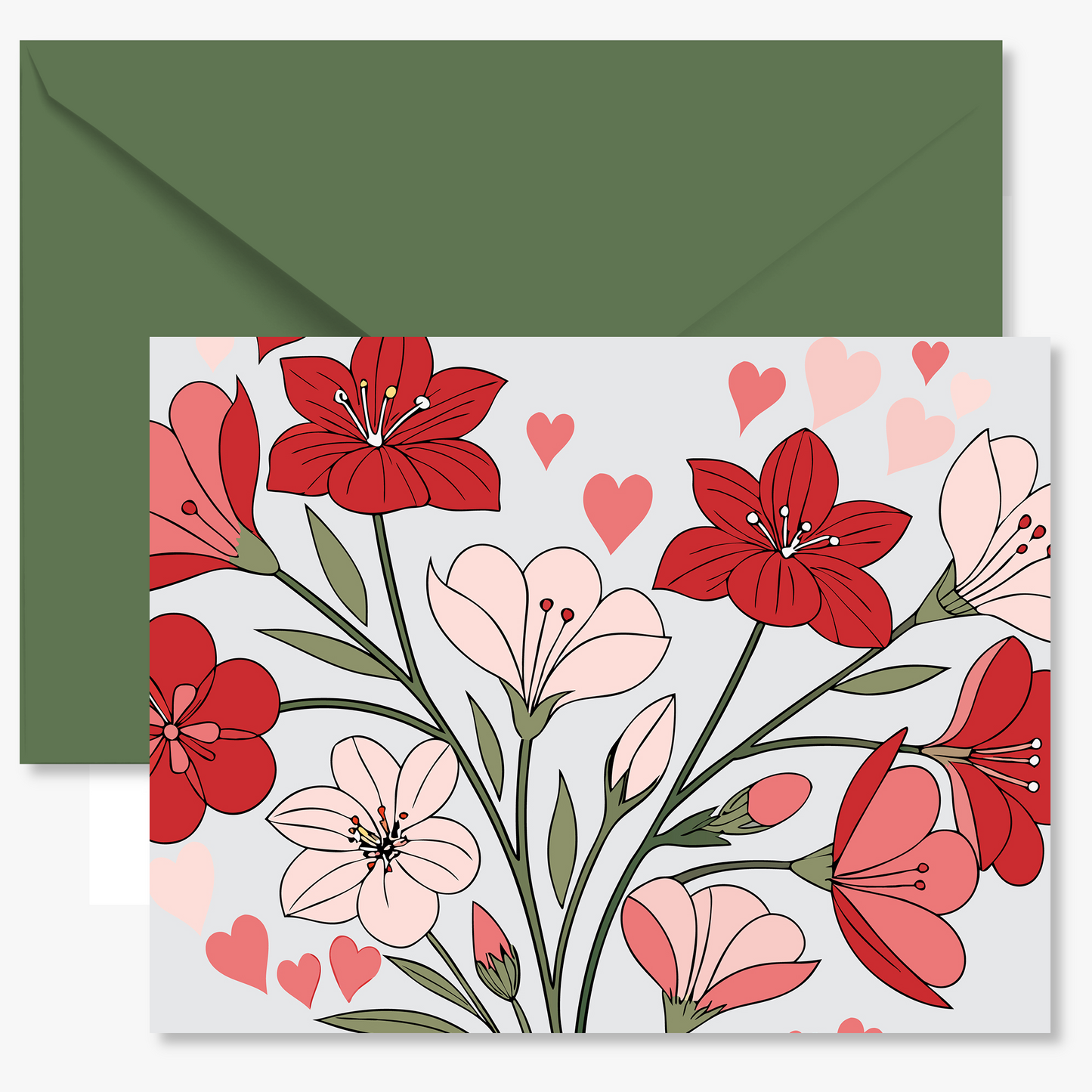 Valentine Floral Folded Notes