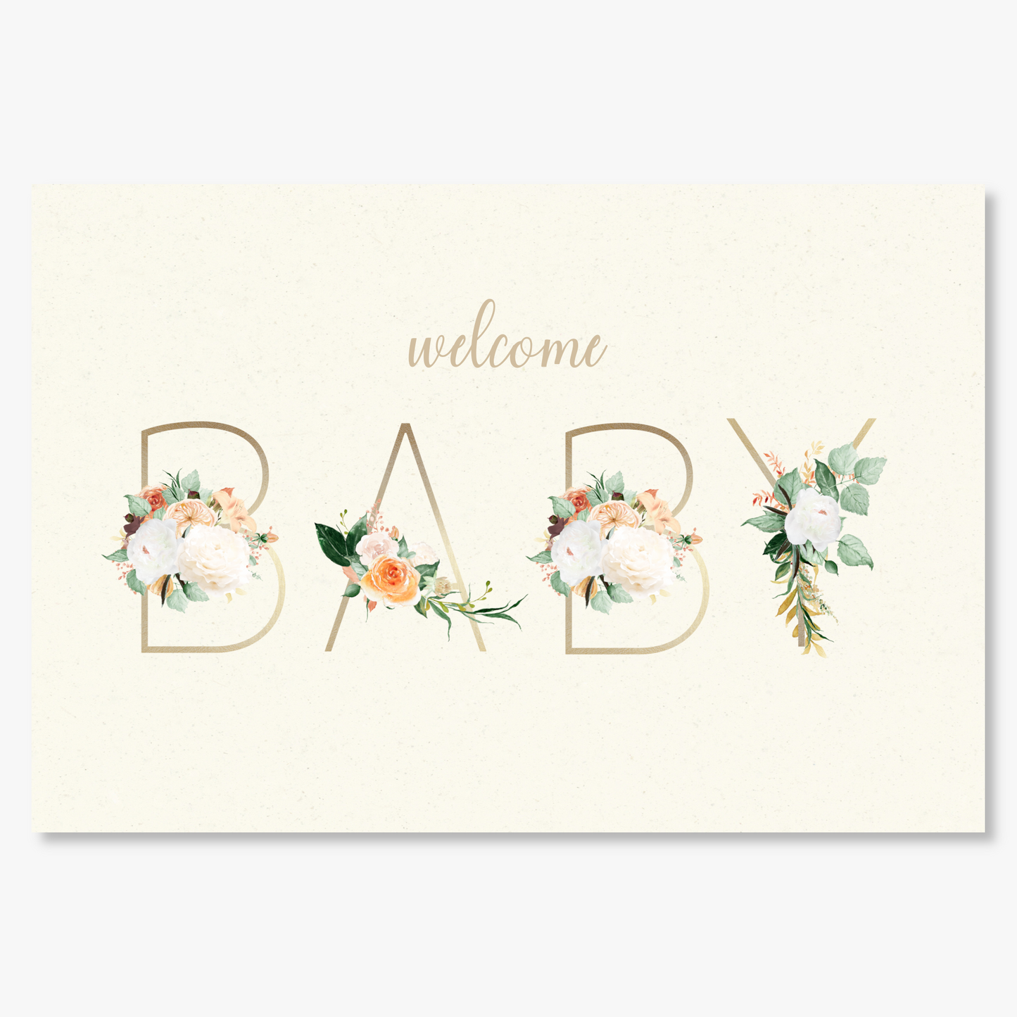 Floral Welcome Baby Card
