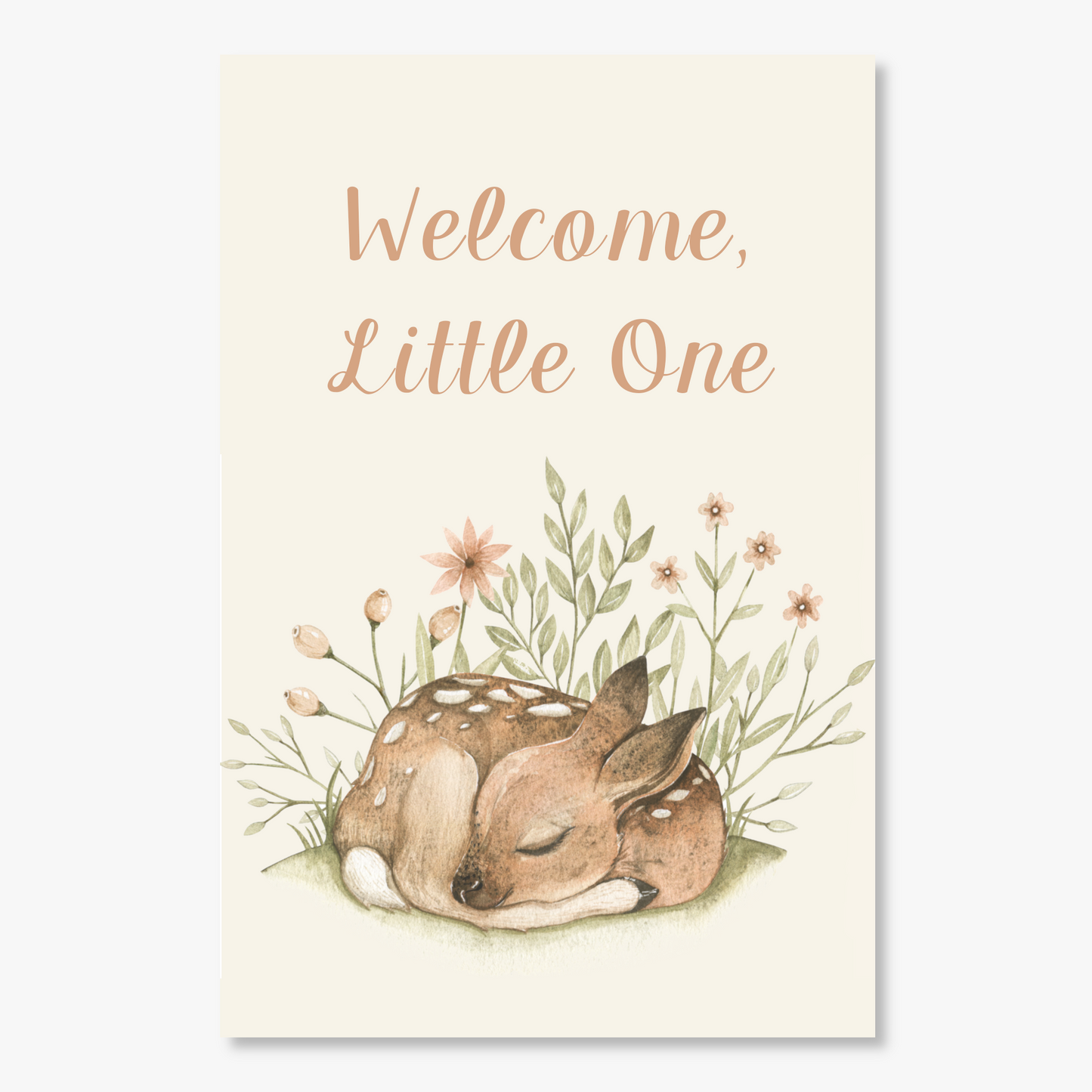 Sleeping Fawn New Baby Congrats Card
