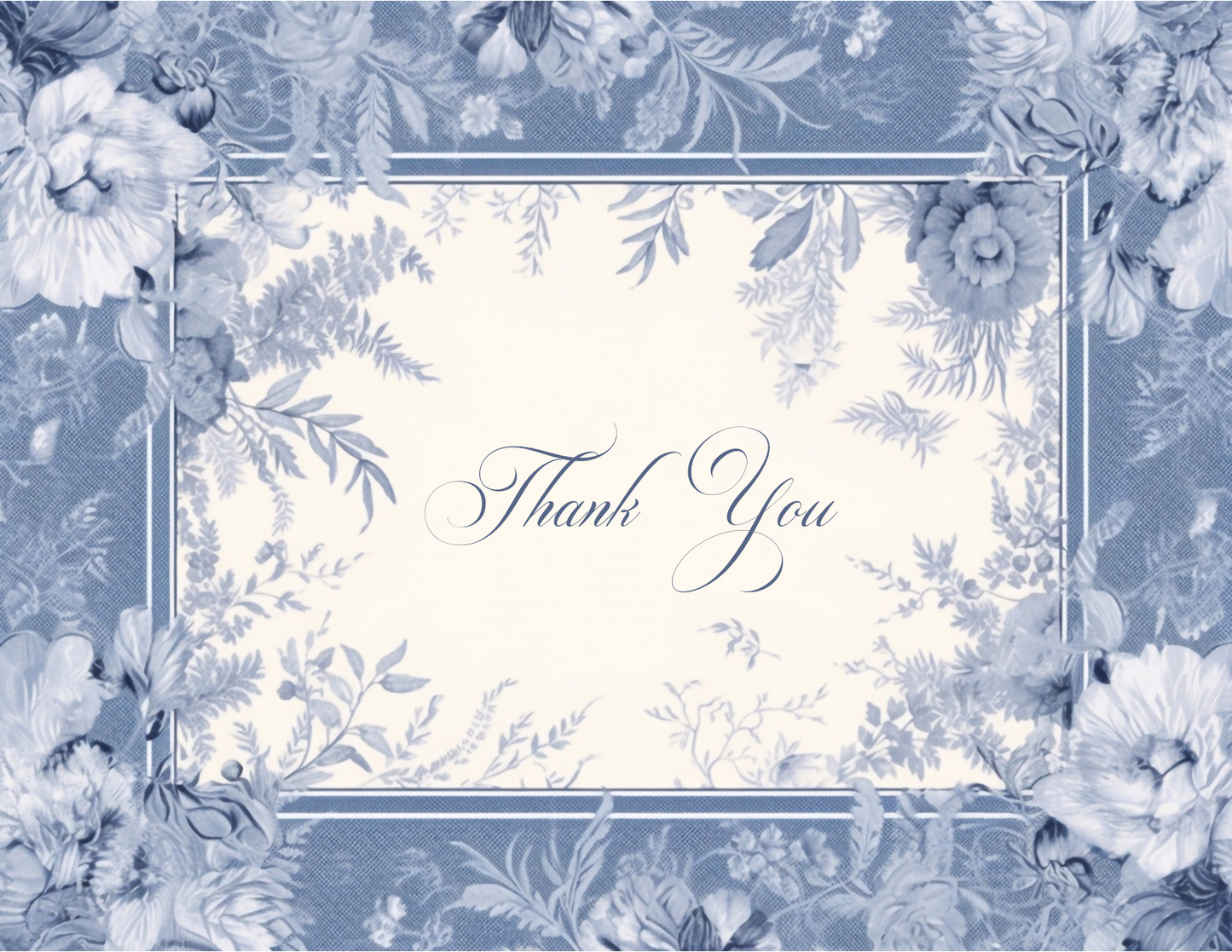 Blue Toile Pattern Note Cards