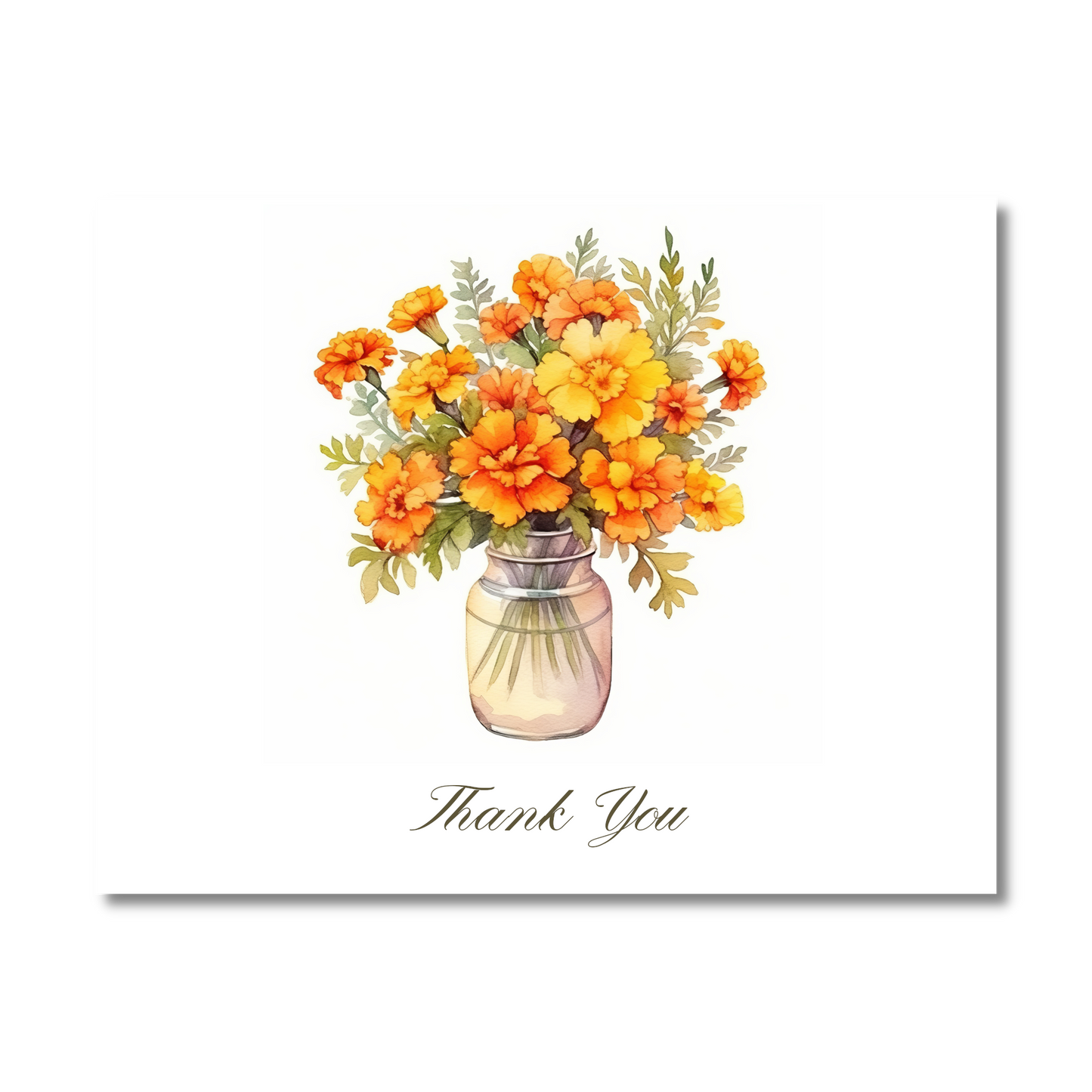 Marigolds in Jar Note Cards