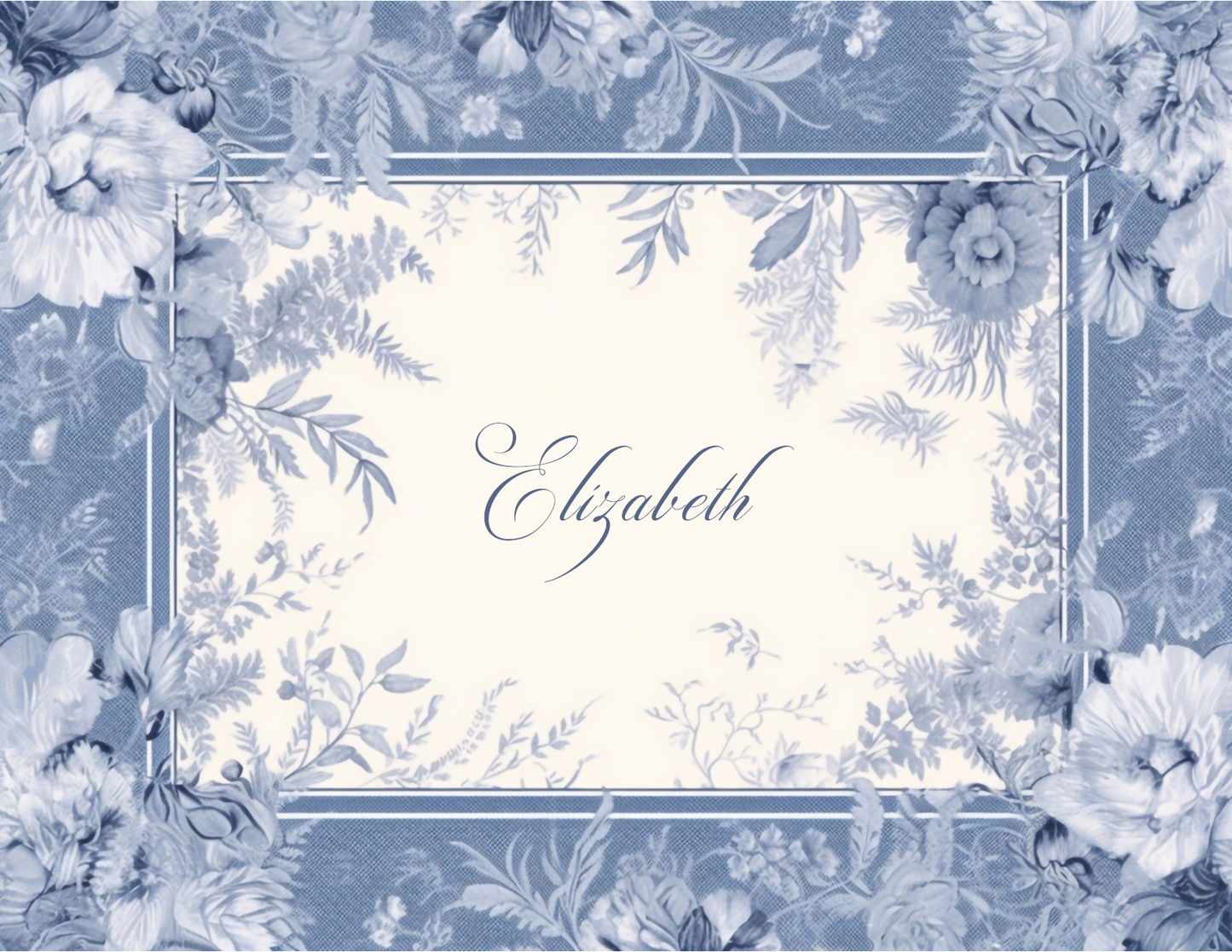 Blue Toile Pattern Note Cards