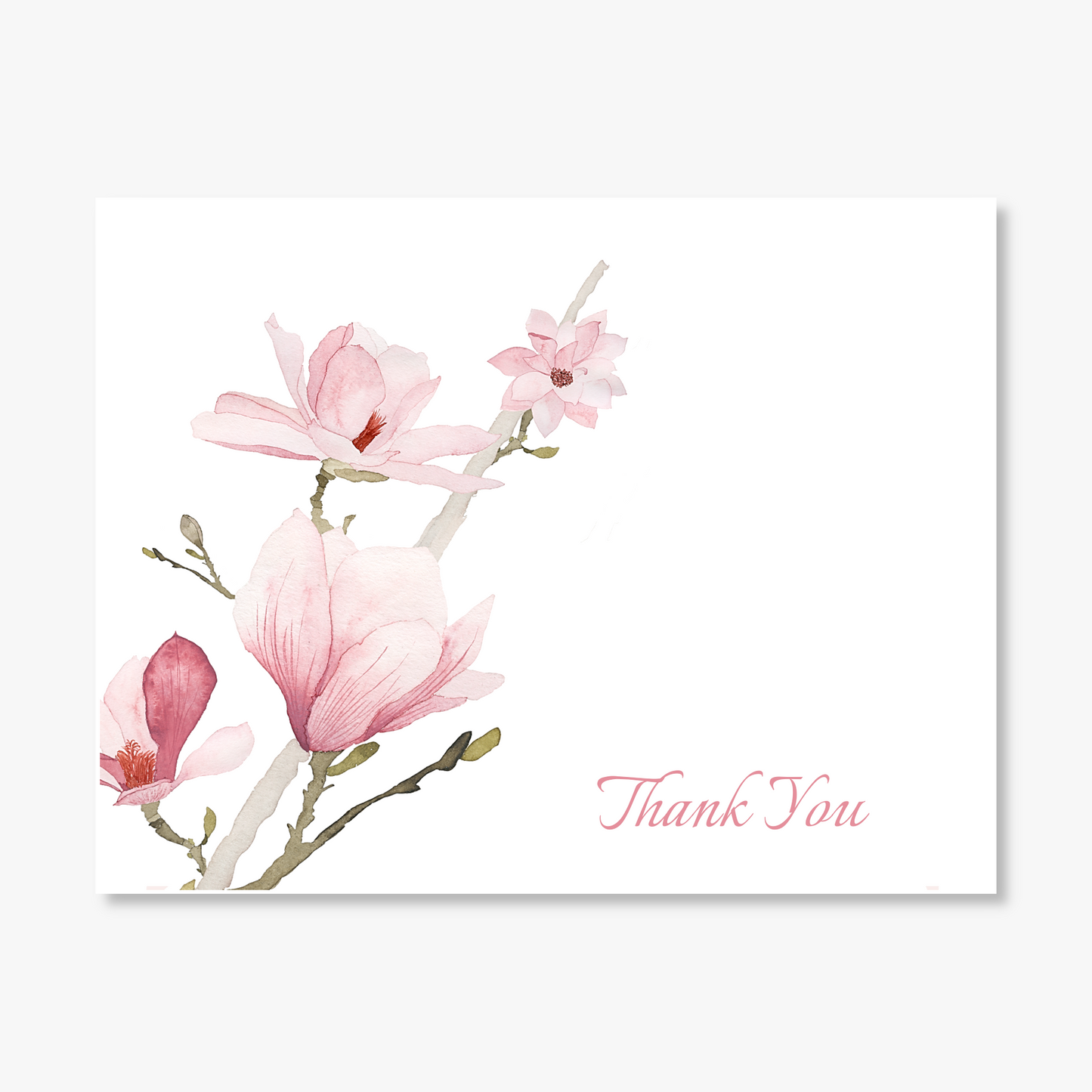 Pink Magnolia Personalized Note Cards
