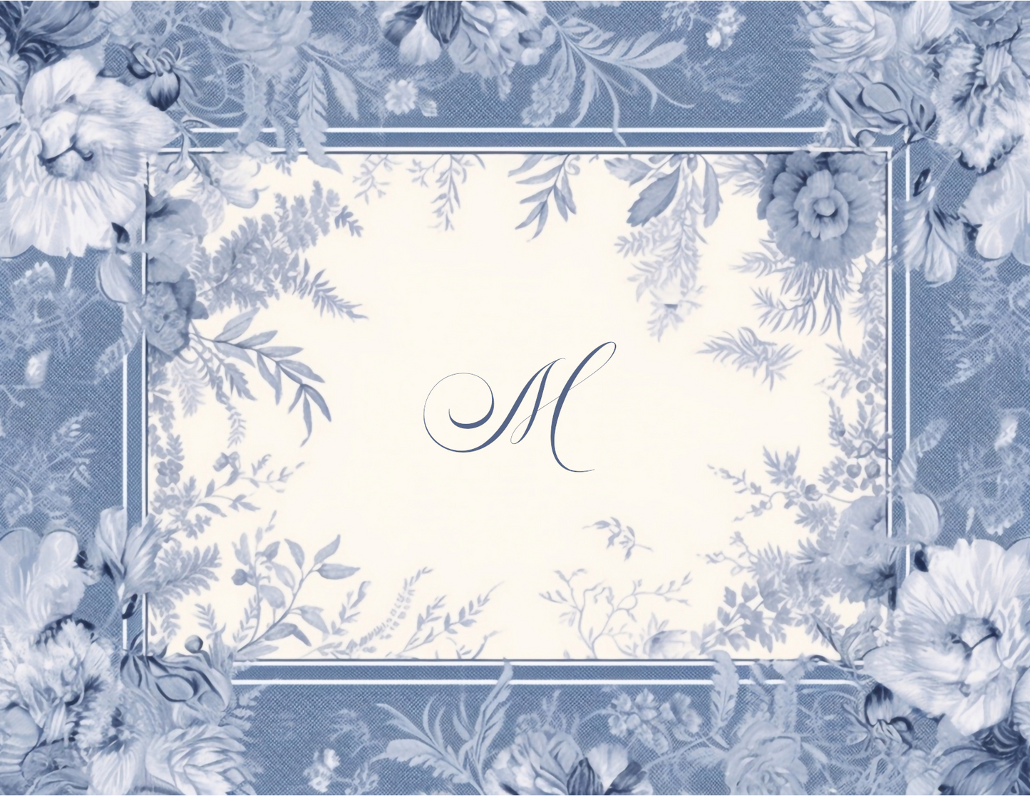 Blue Toile Pattern Note Cards