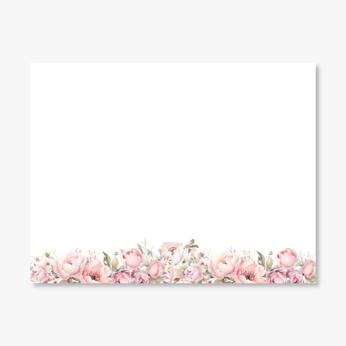 Pink Peony Border Flat Notes