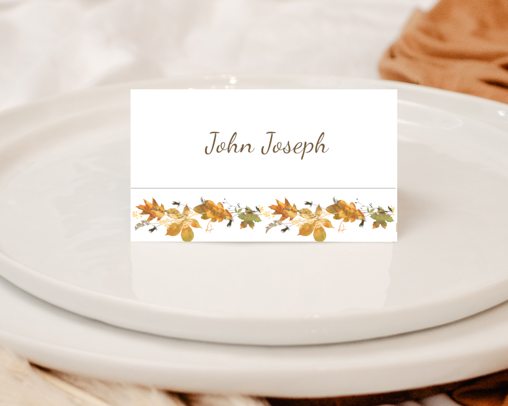 Autumn Leaves Border Place Cards