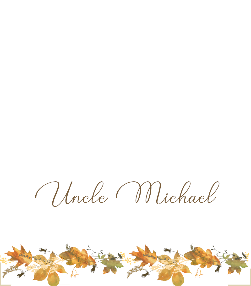 Autumn Leaves Border Place Cards