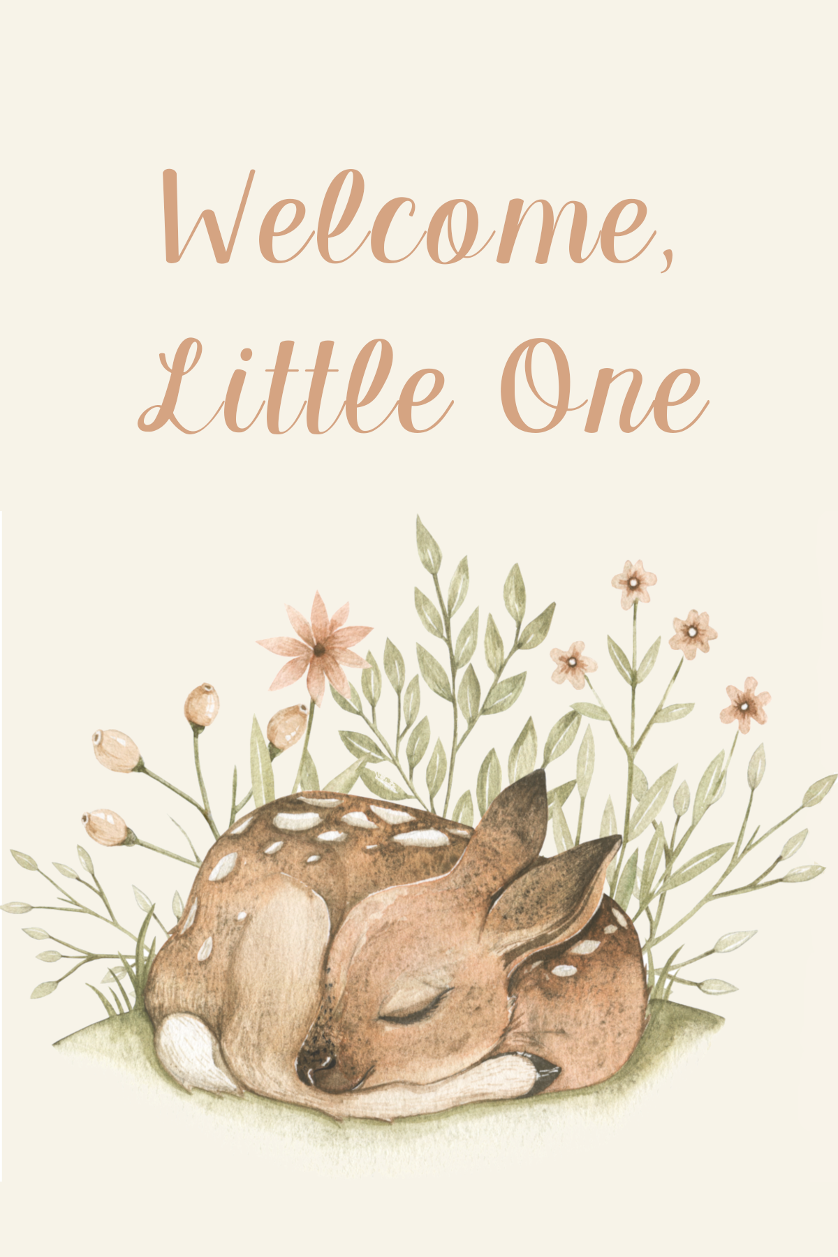 Sleeping Fawn New Baby Congrats Card
