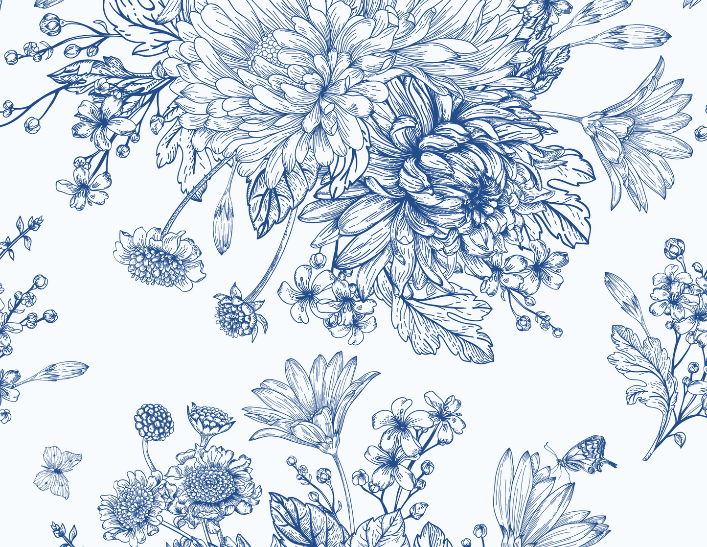 Blue Floral Line Art Note Cards (Copy)