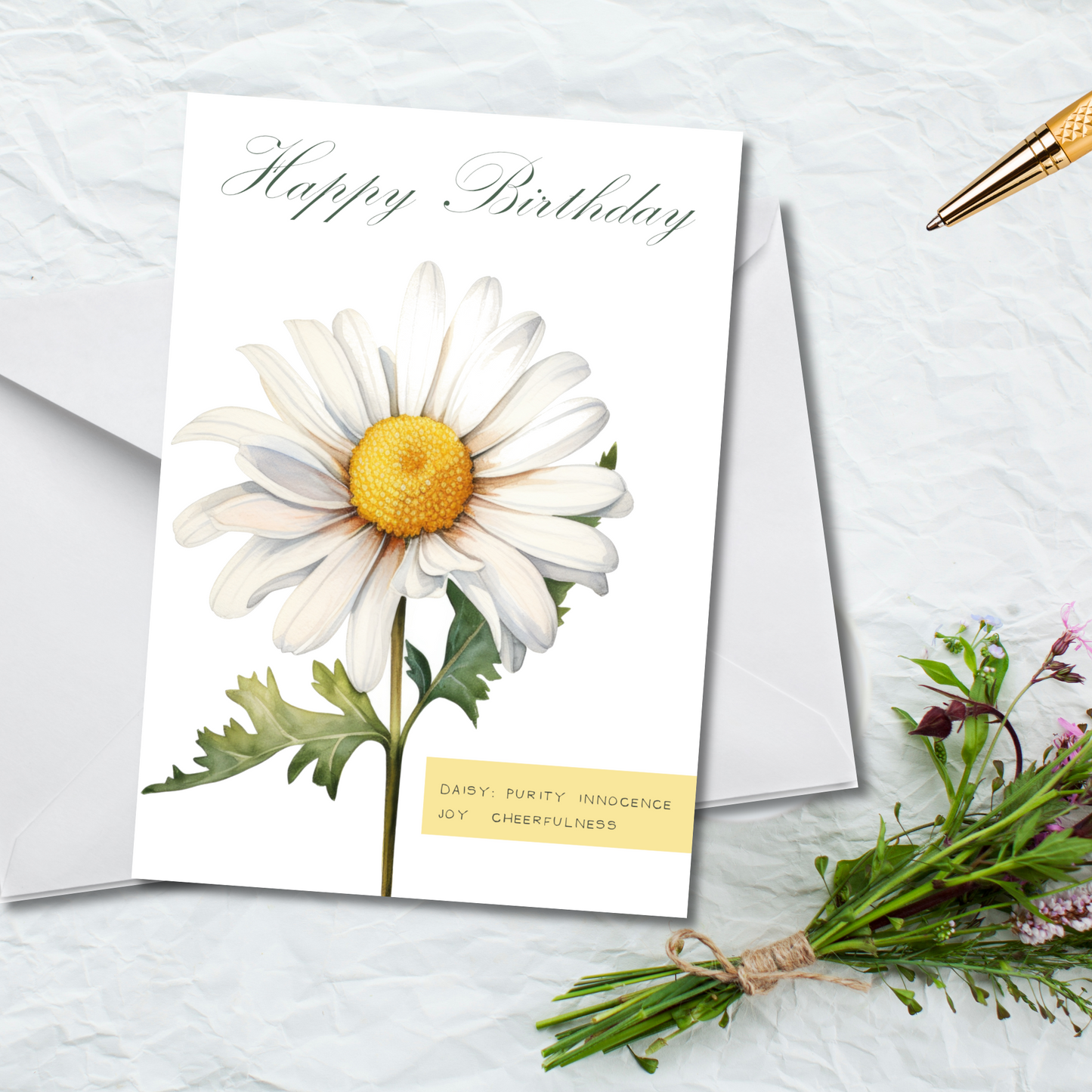 April Birth Flower Birthday Card