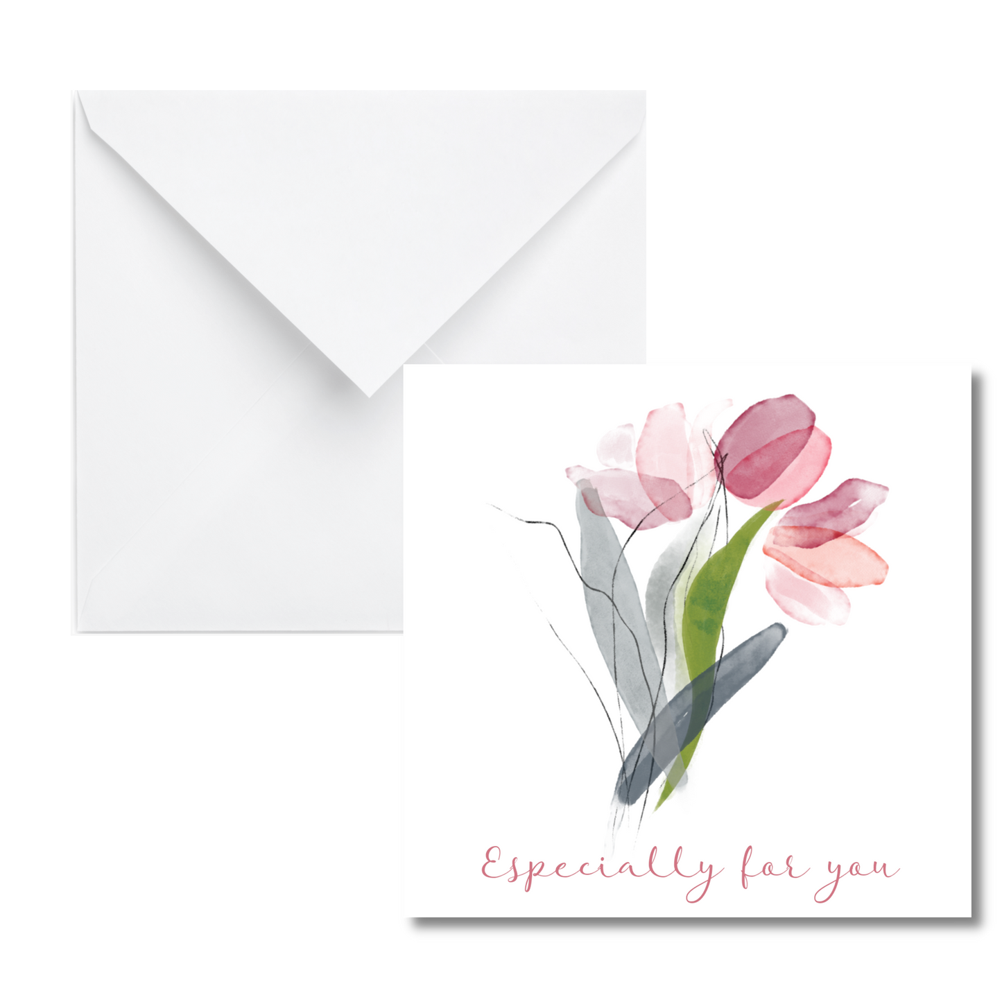 Line Art Tulip Gift Enclosure Card