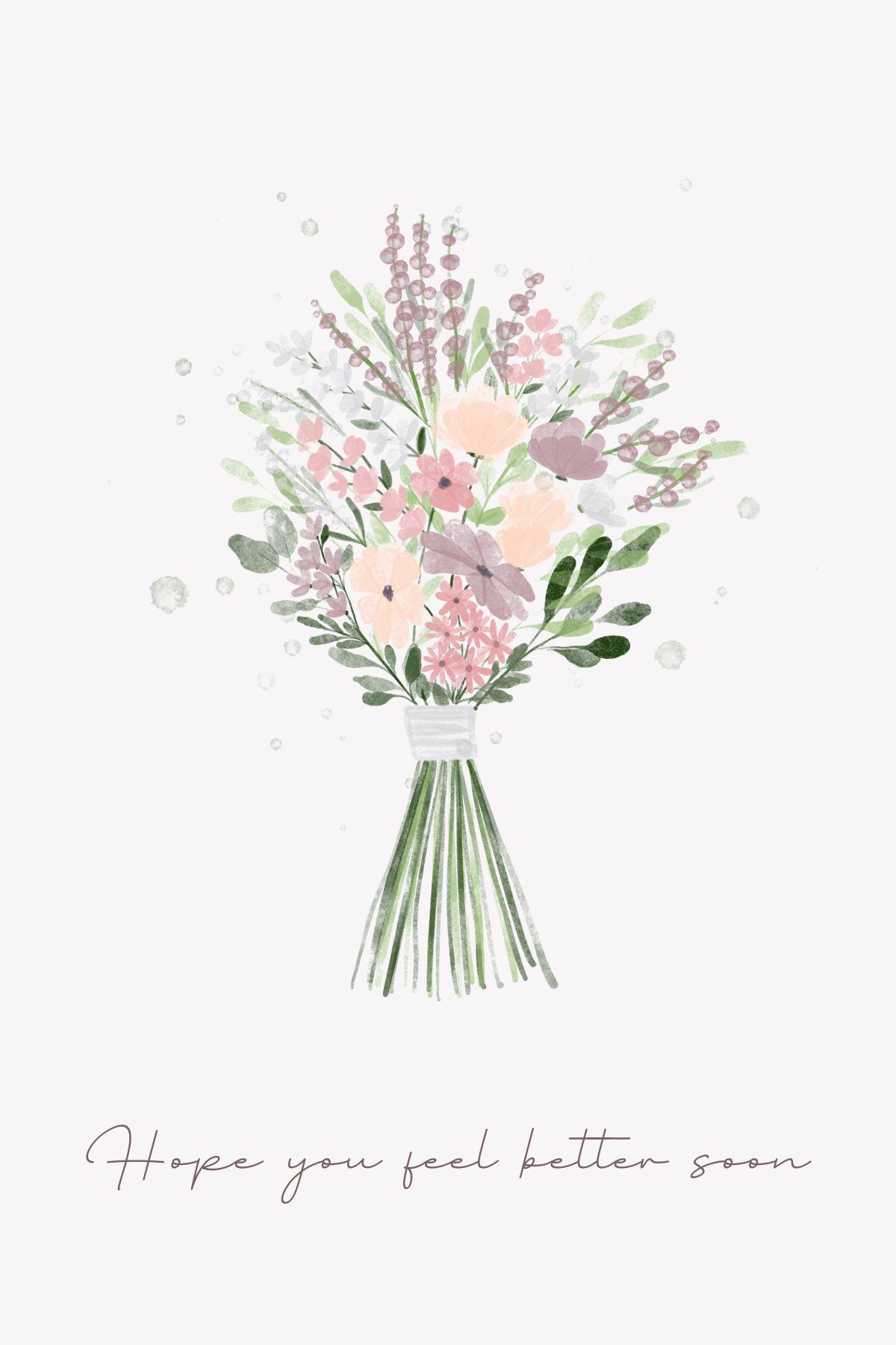 Floral Bouquet Get Well Card