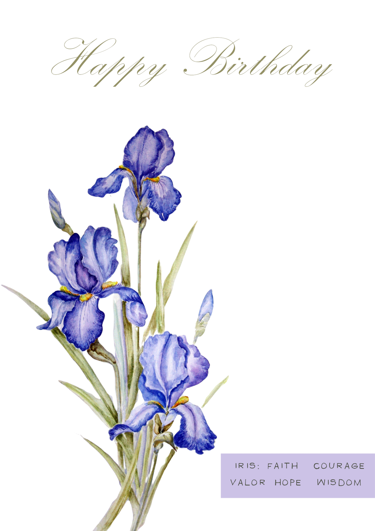 February Birth Flower Birthday Card