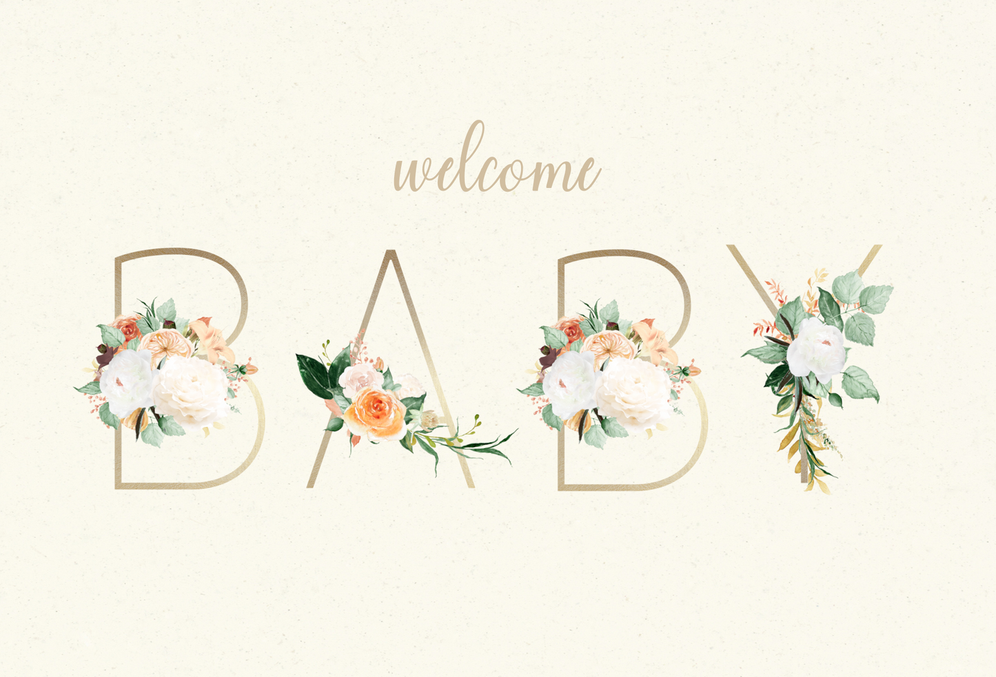 Floral Welcome Baby Card