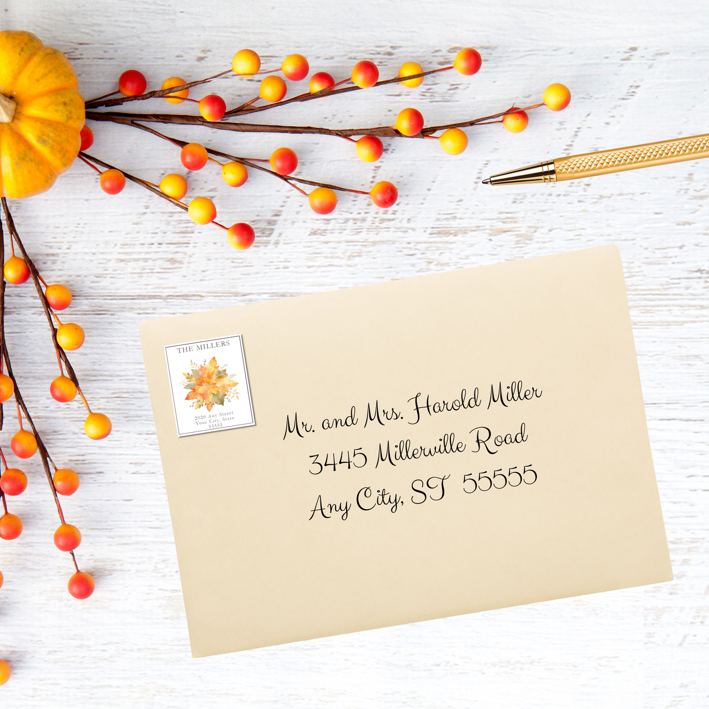Autumn Leaves Printed Return Address Labels