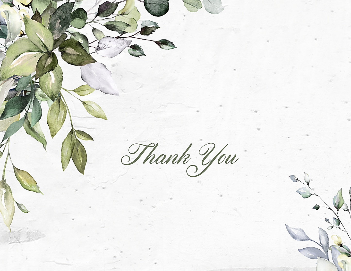 Greenery and Leaves Thank You Notes