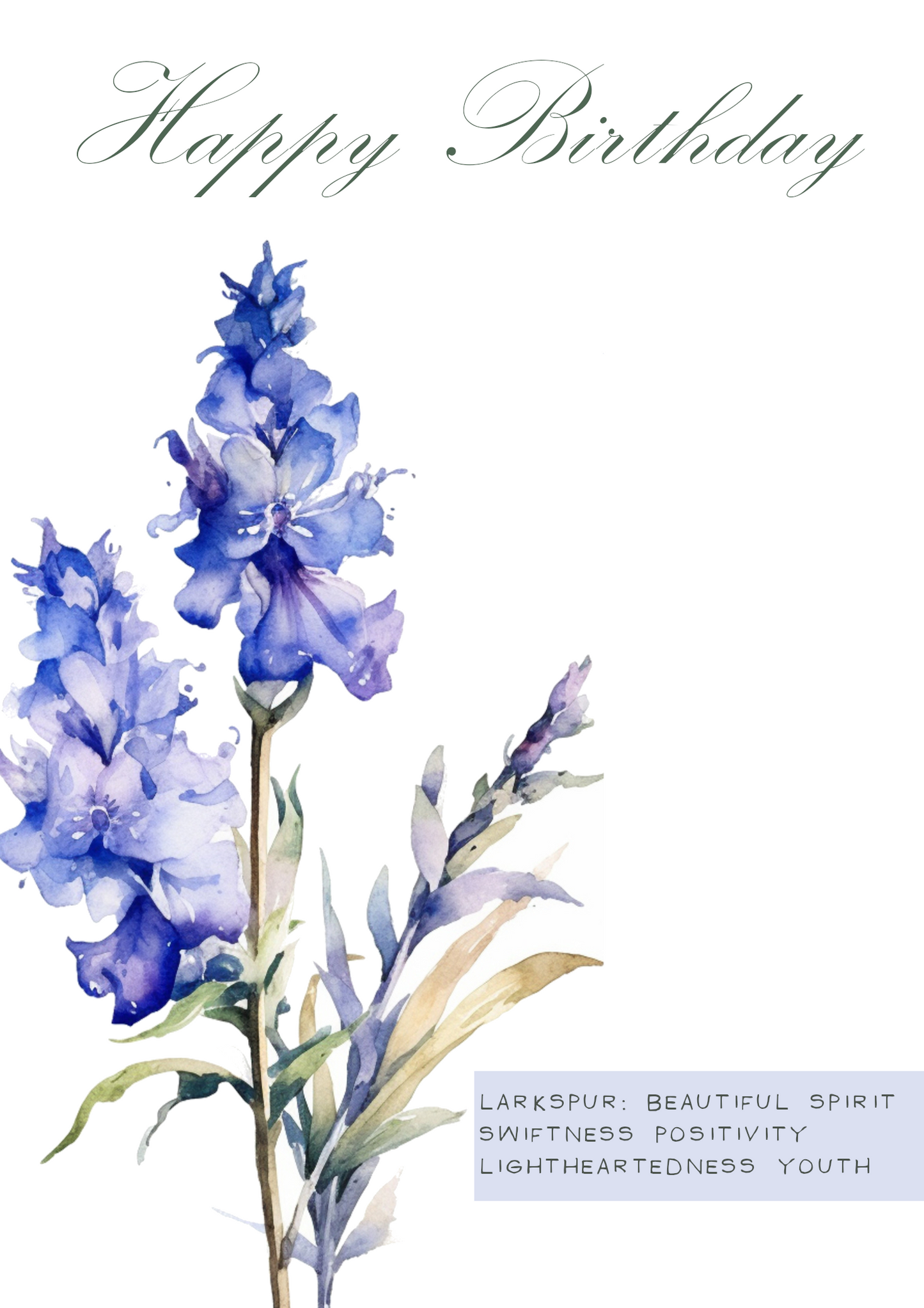 July Birth Flower Birthday Card