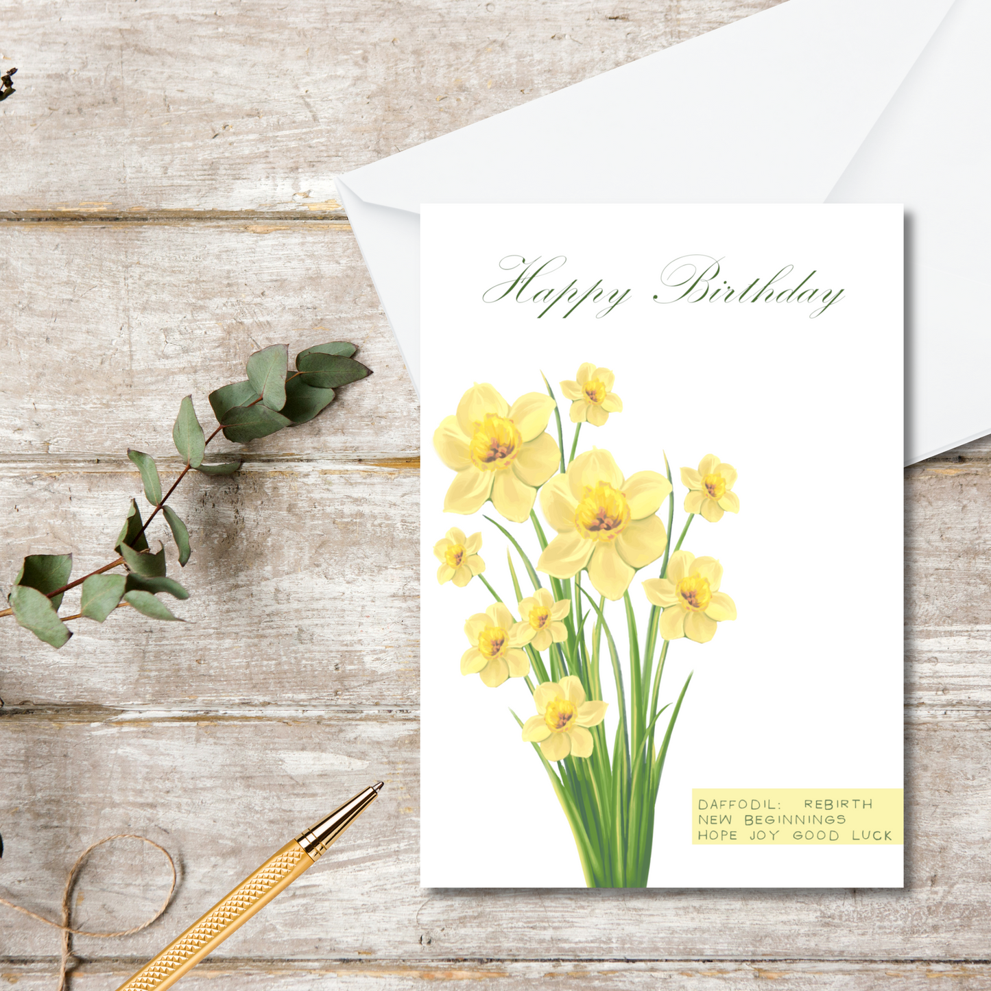 March Birth Flower Birthday Card