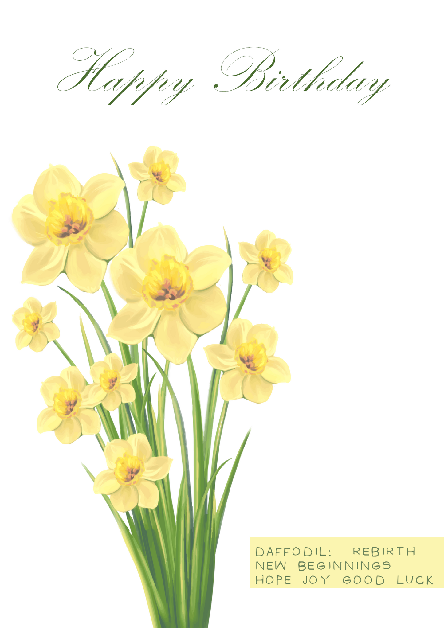 March Birth Flower Birthday Card