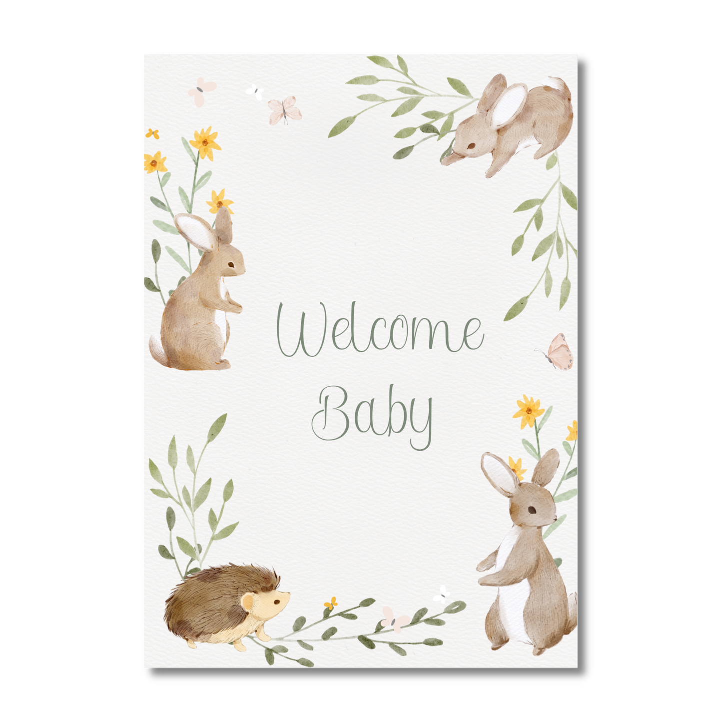 Woodland Animals Welcome Baby Card