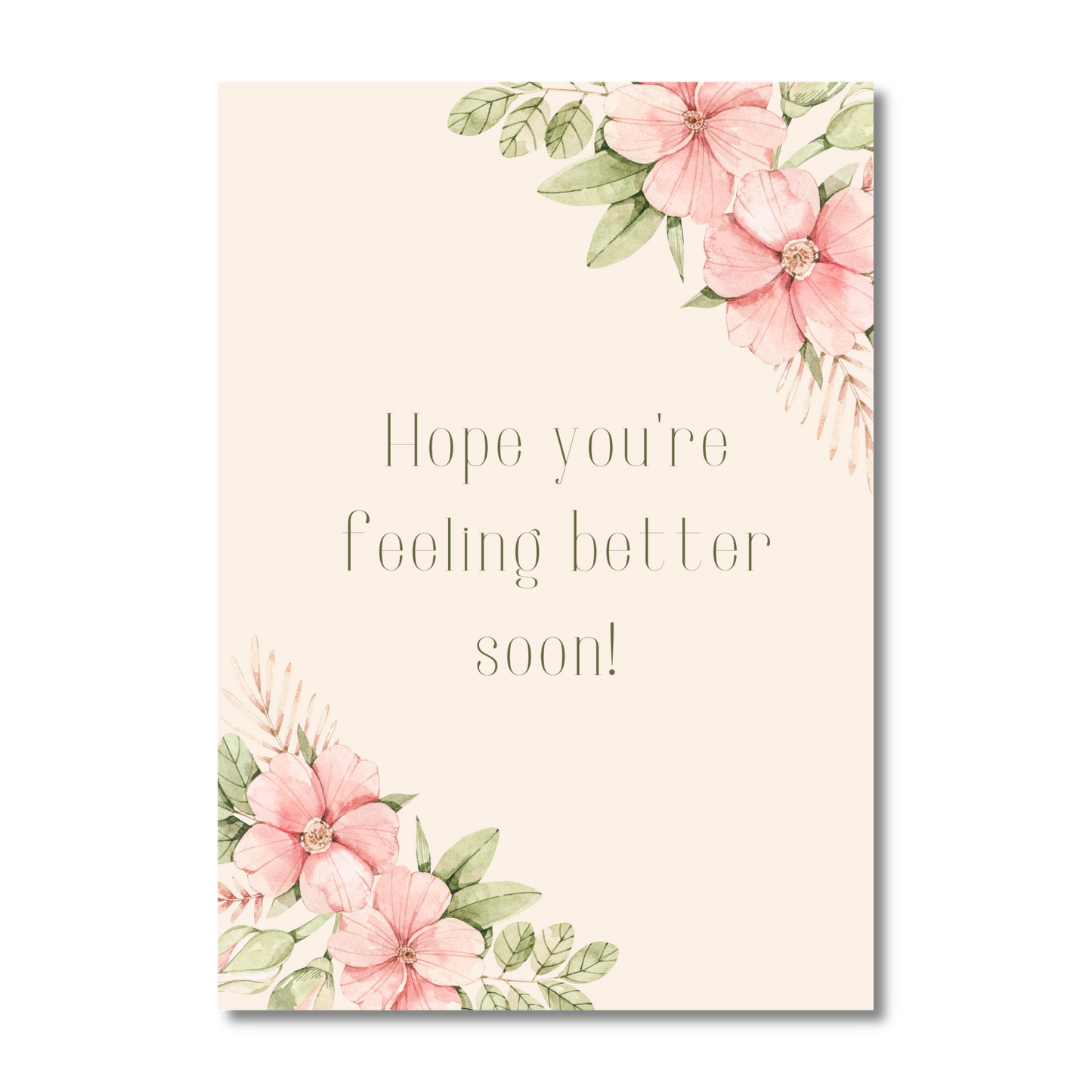 Watercolor Floral Corners Get Well Card