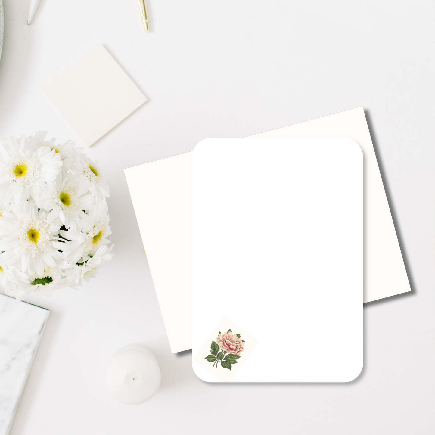 Vintage Peony Mini Note Card