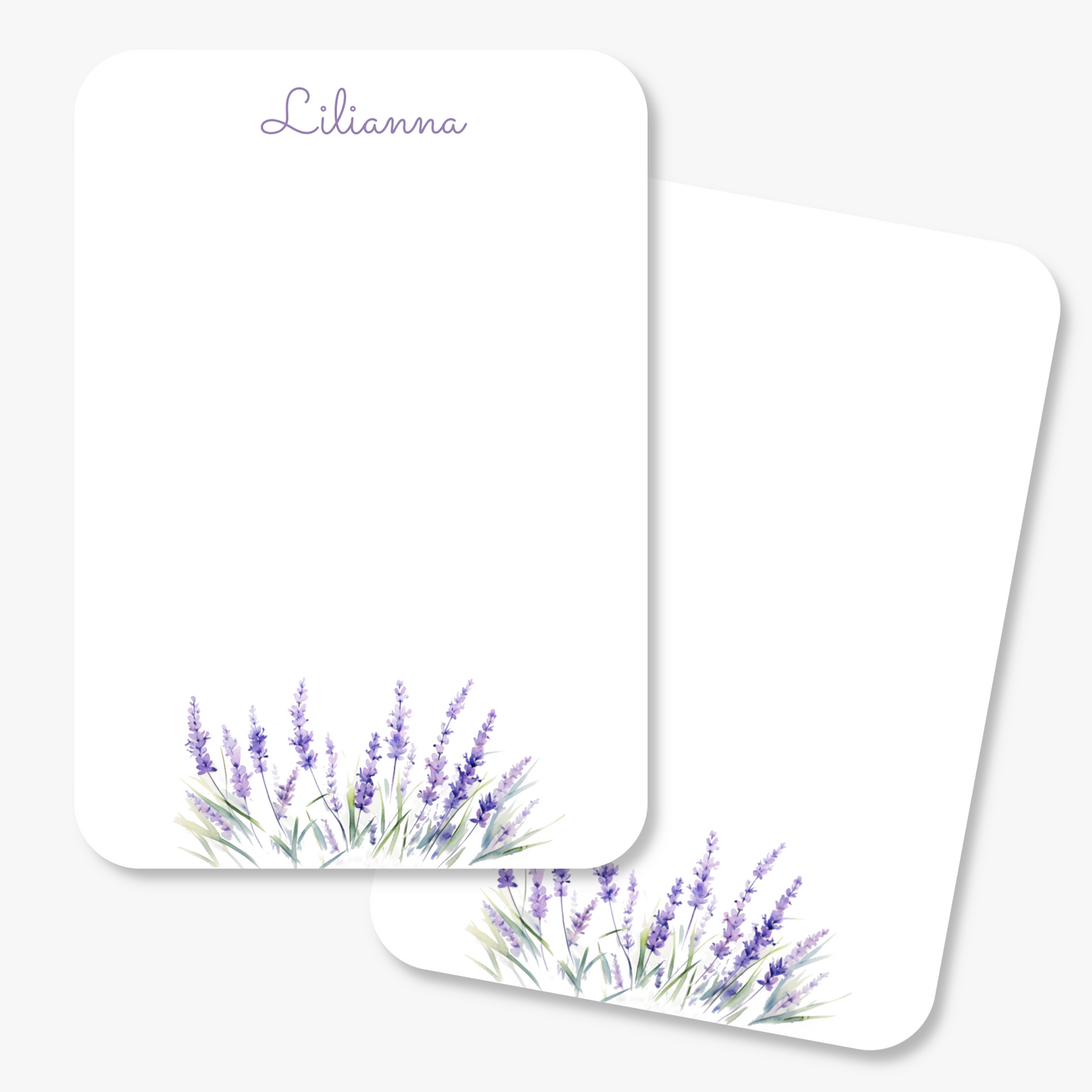 Lavender Border Flat Mini Note Cards