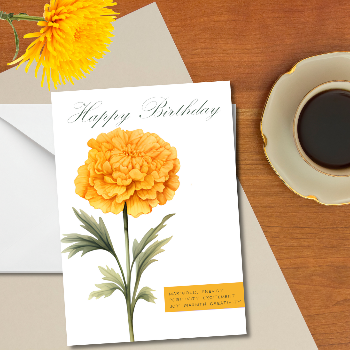 October Birth Flower Birthday Card