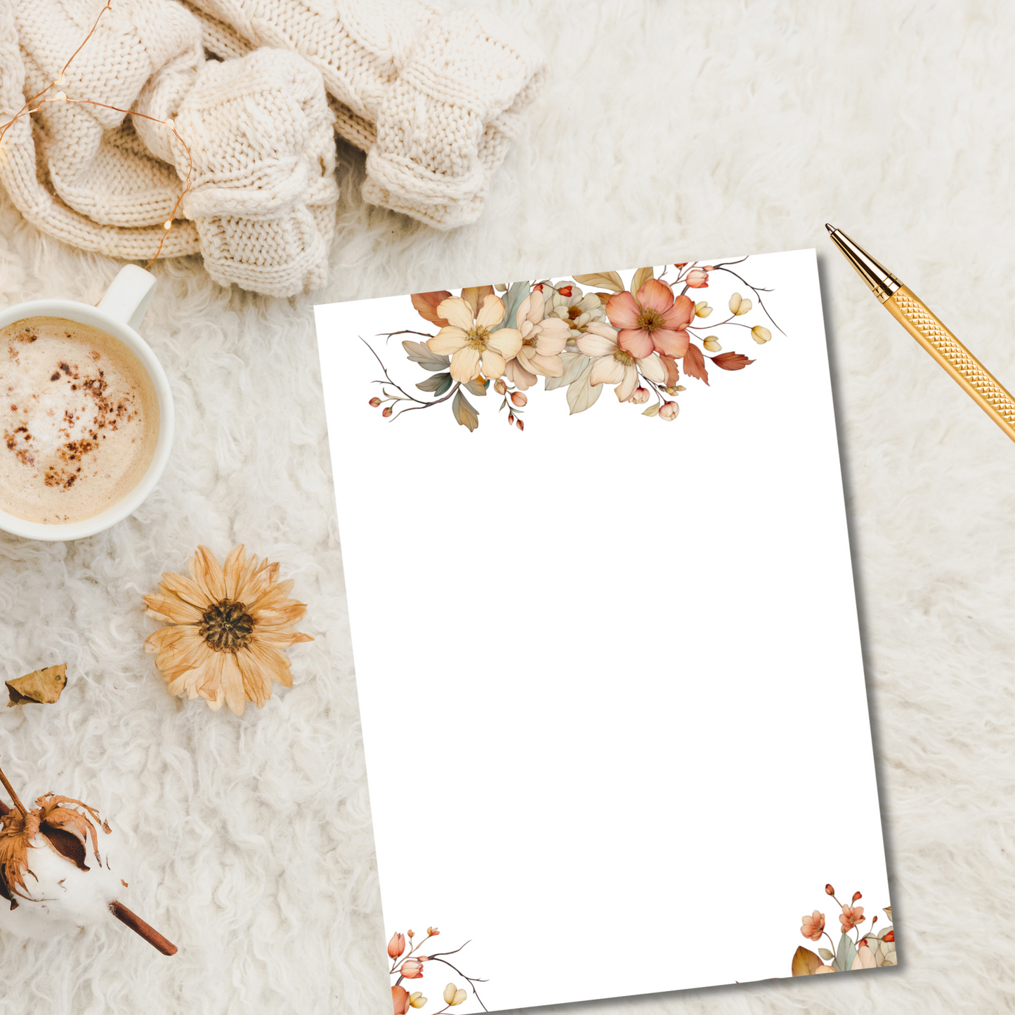 Fall Floral Notepad