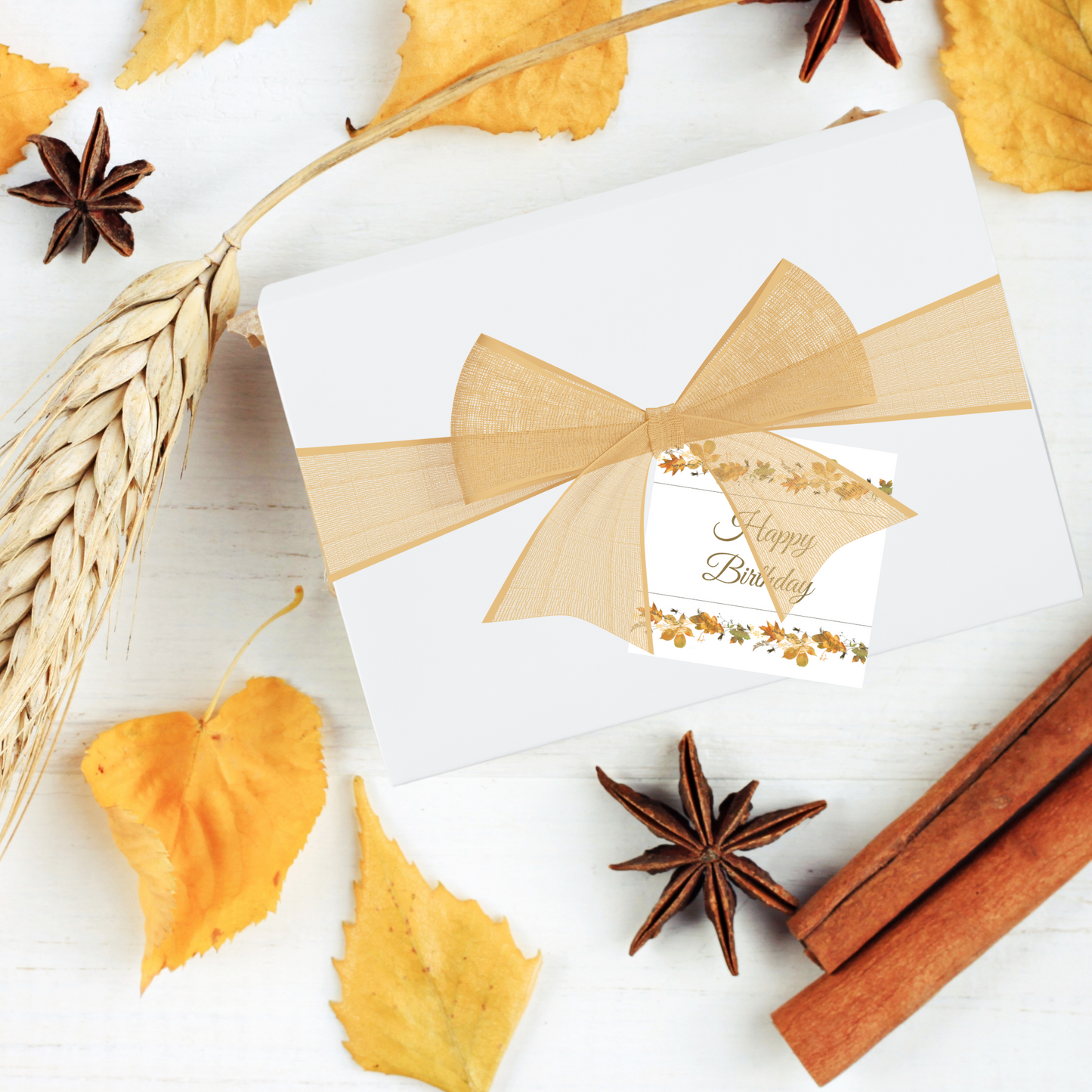 Fall Leaves Border Gift Enclosure Card