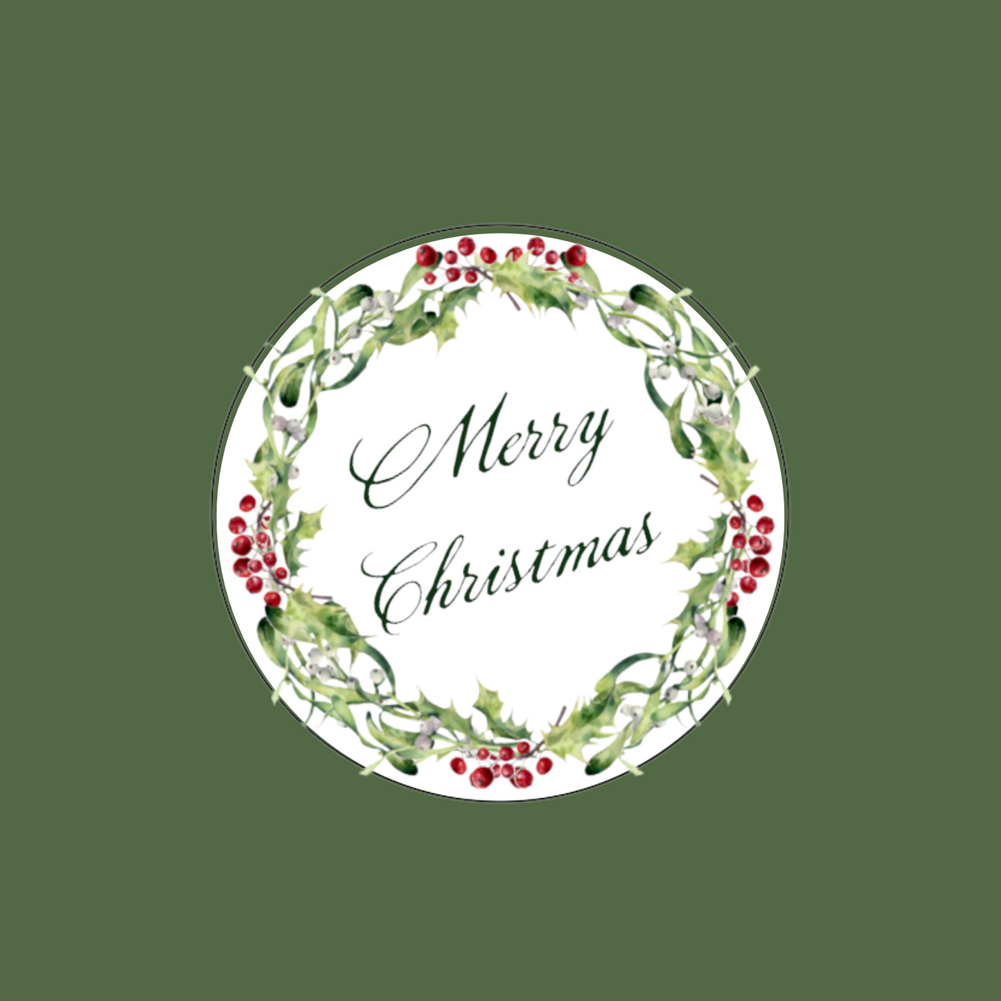 Merry Christmas Round Labels