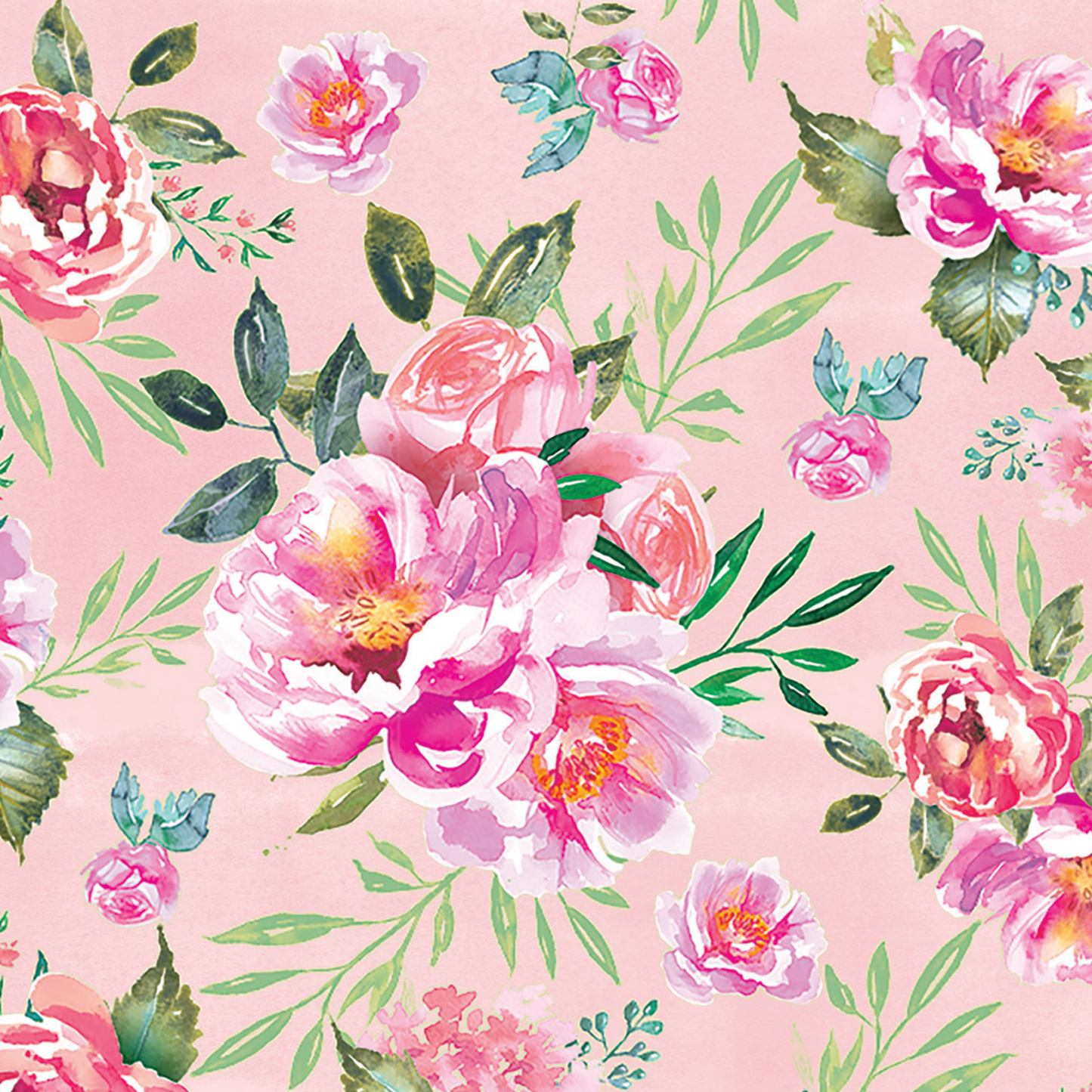 Digital Watercolor Pink Roses Patterned Envelope Liners