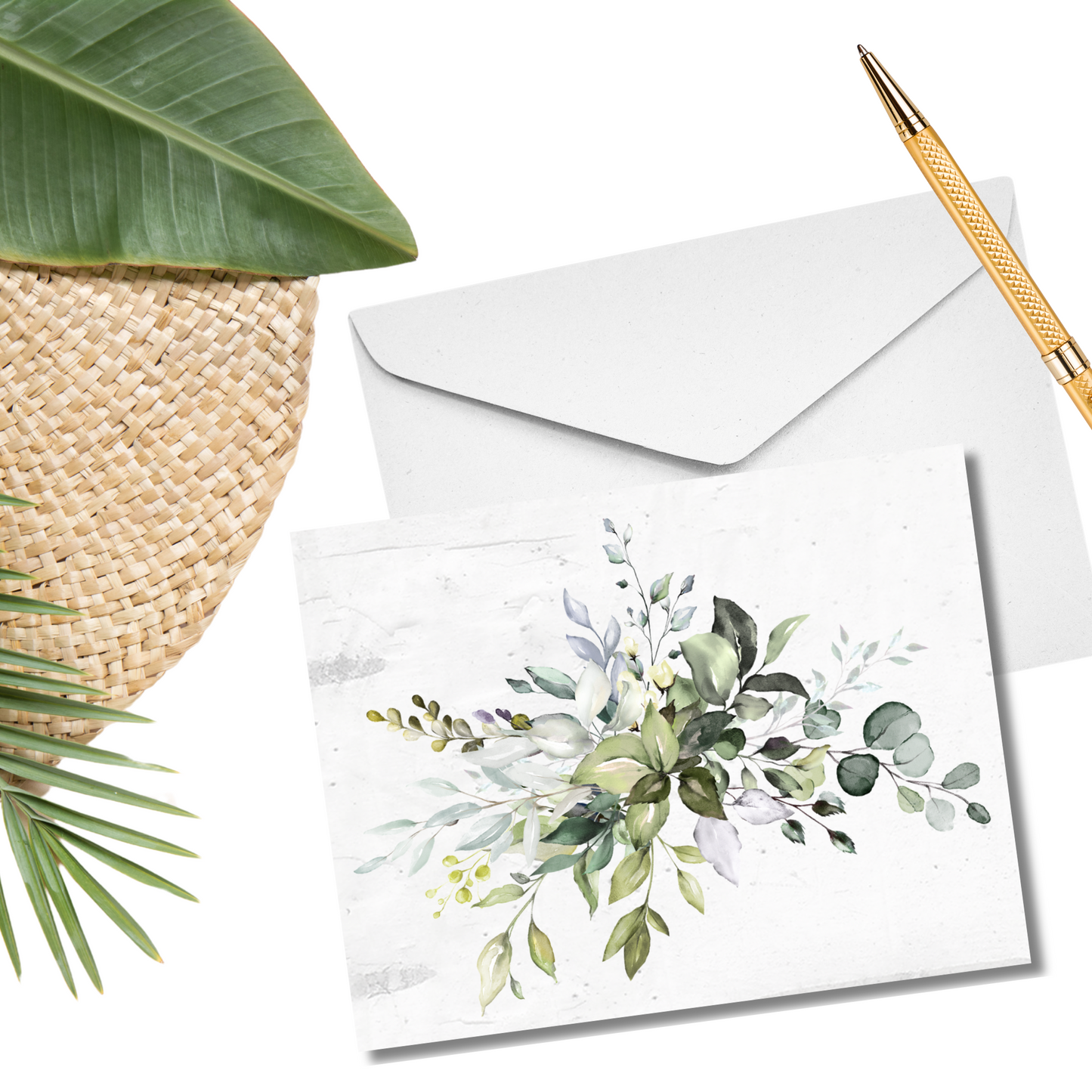 Greenery Bouquet Note Cards