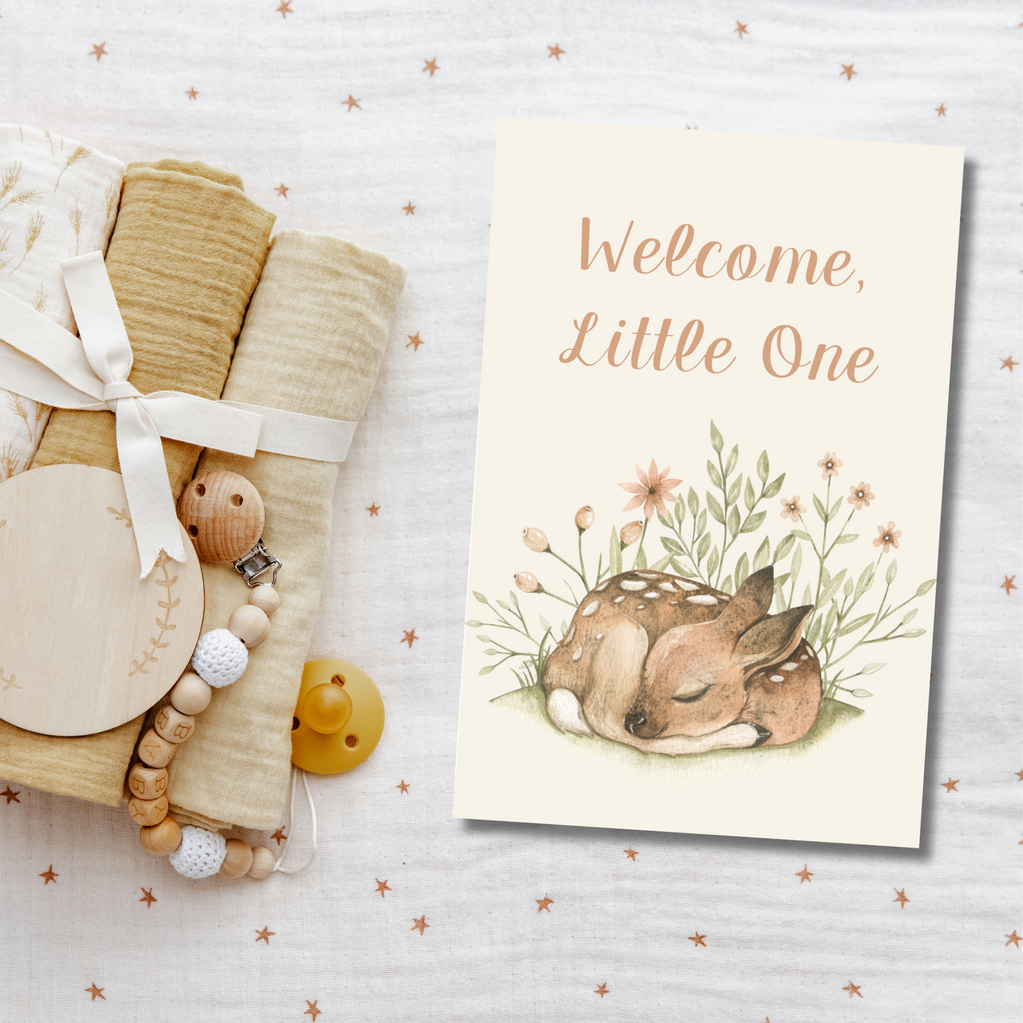 Sleeping Fawn New Baby Congrats Card