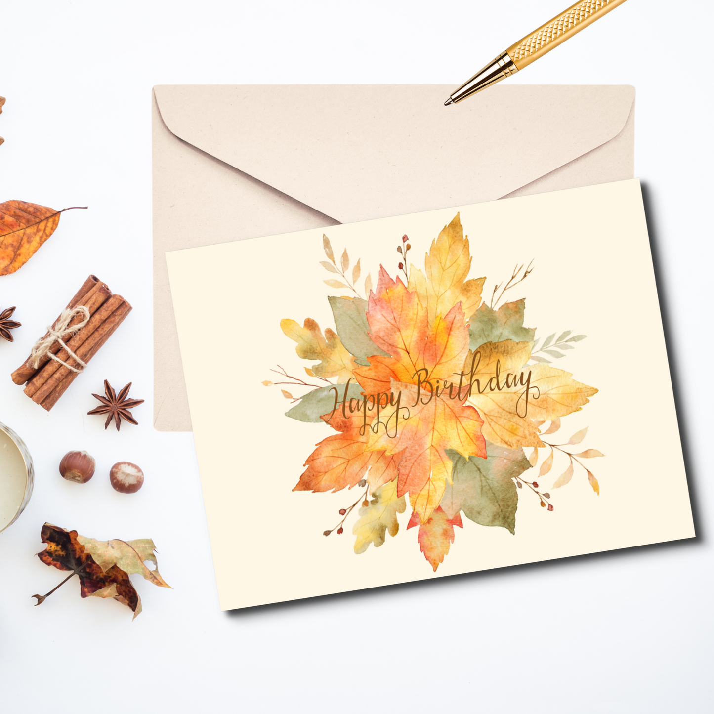 Autumn Leaves Birthday Card