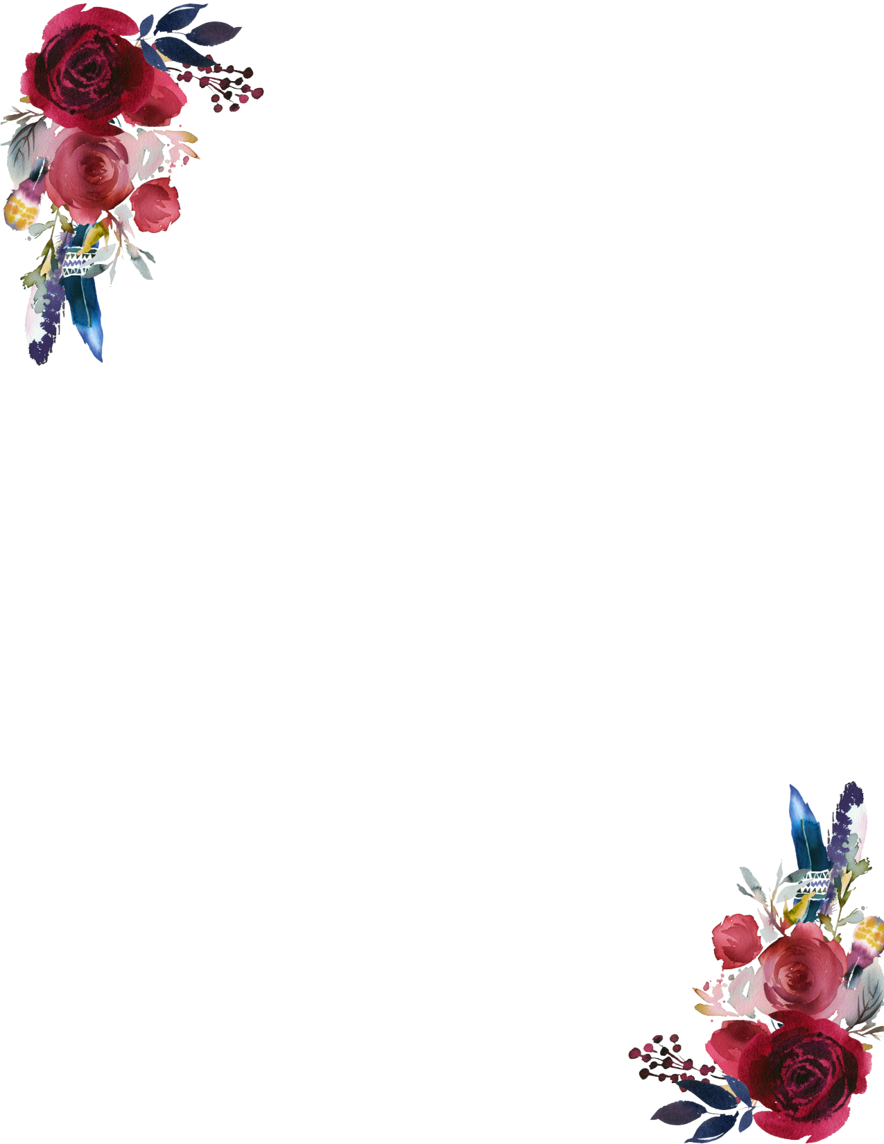 Burgundy Red Watercolor Floral Bouquet Note Pad | 50 Sheets