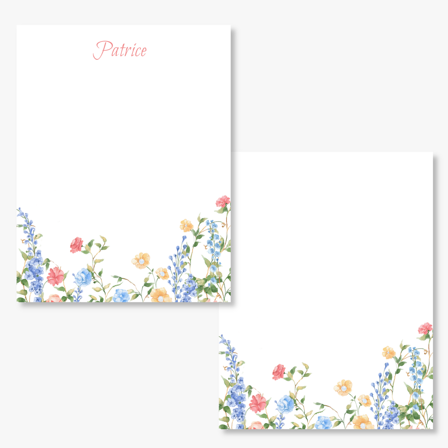 Wildflower Floral Personalized Notepad  | 50 Sheets