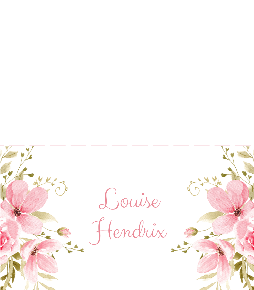 Pink Floral Printed Place Cards