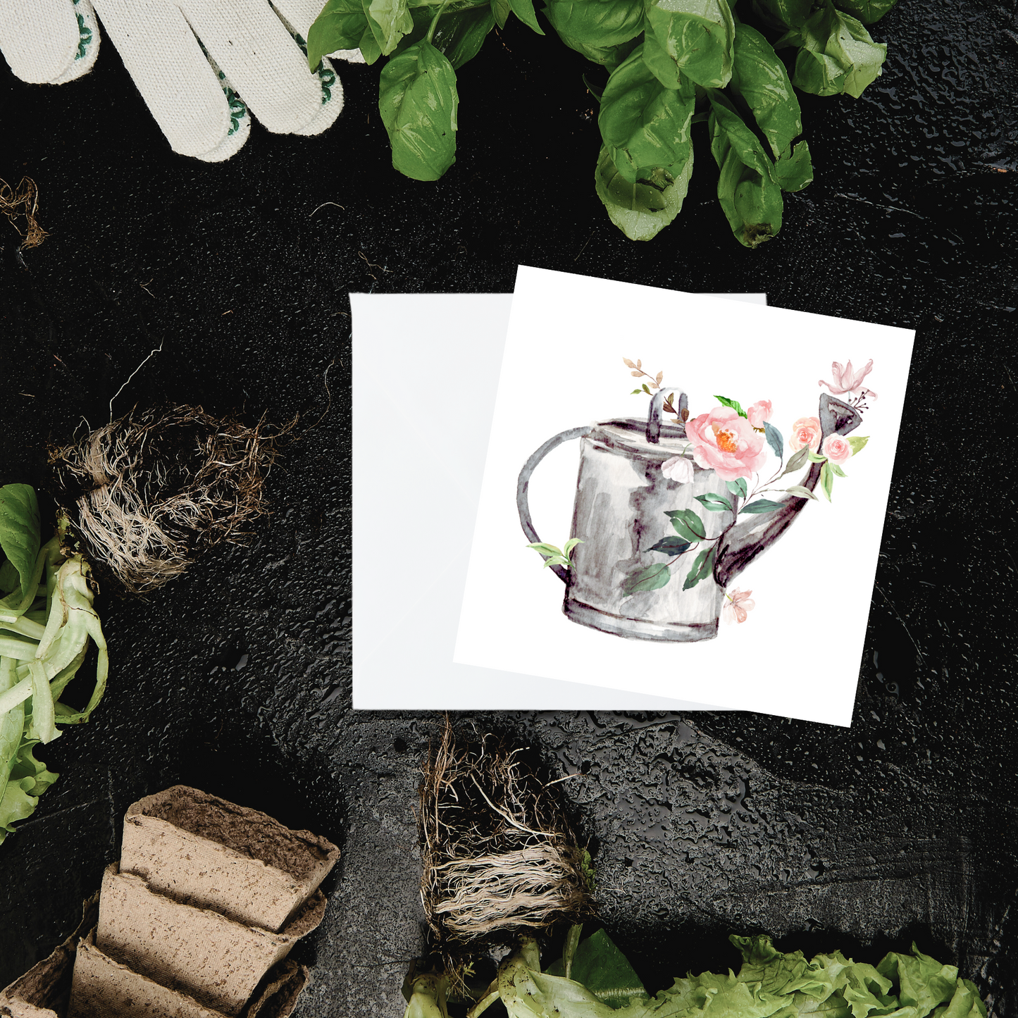 Floral Watering Can Gift Enclosure