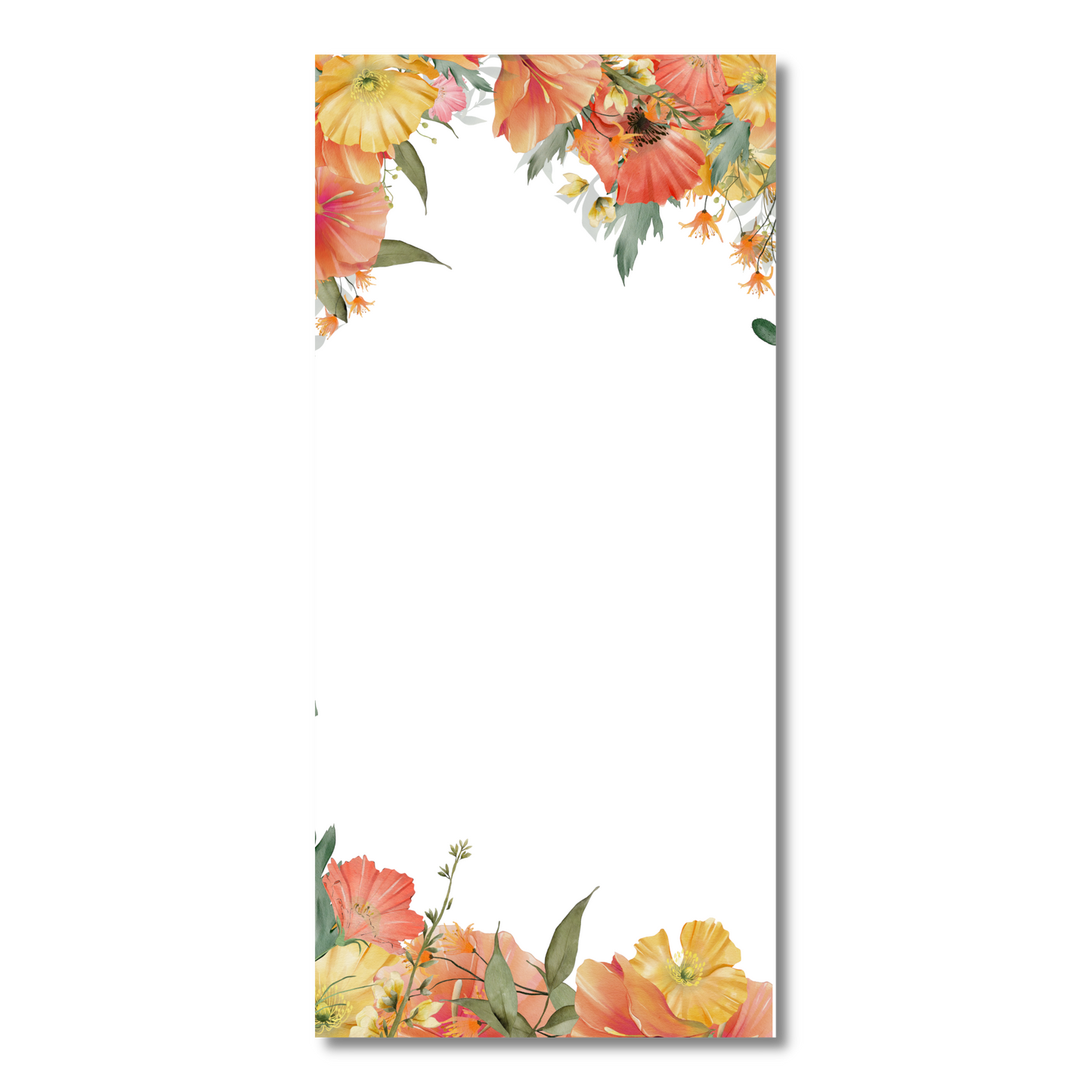 Autumn Poppies Long Note Pad