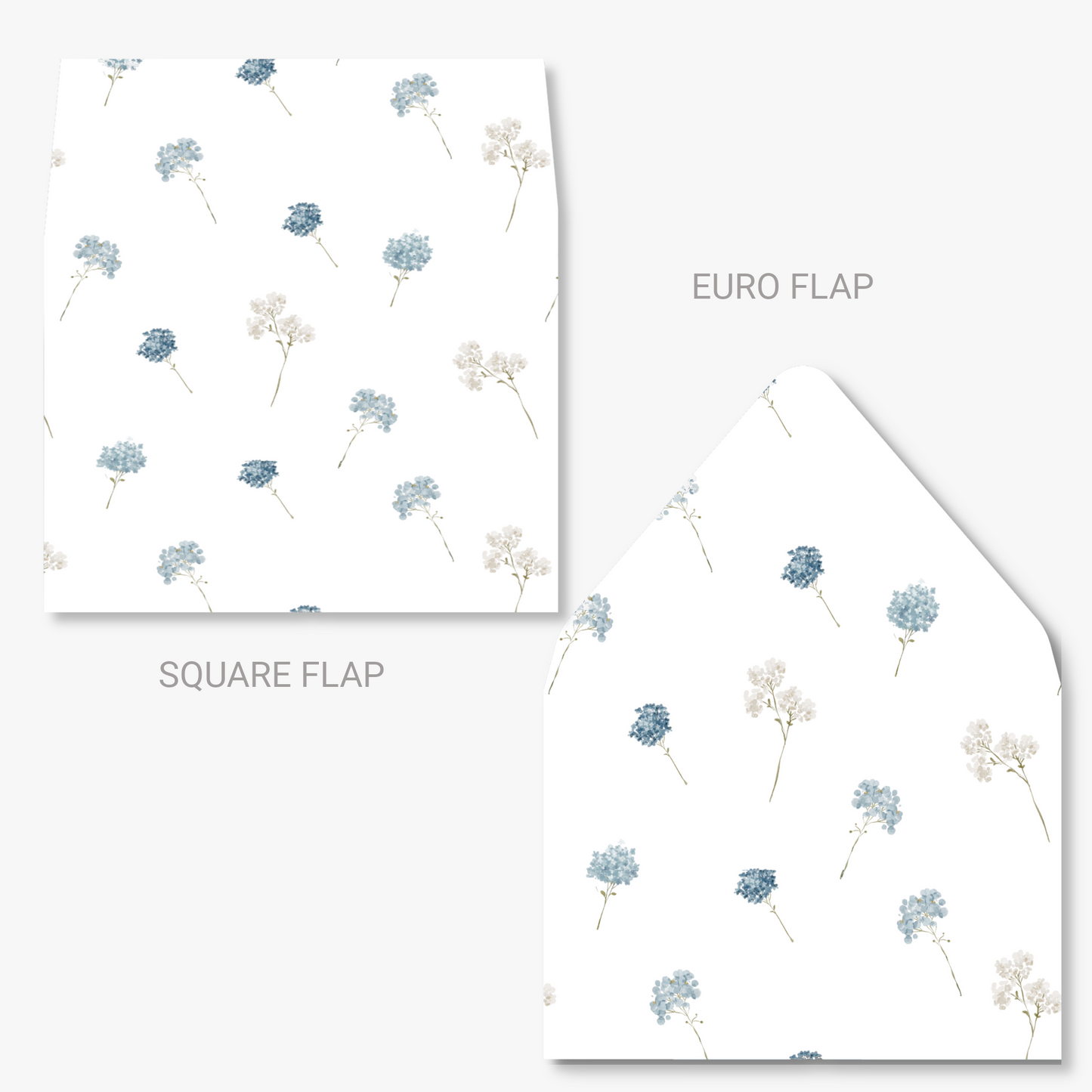 Digital Blue Floral Envelope Liners