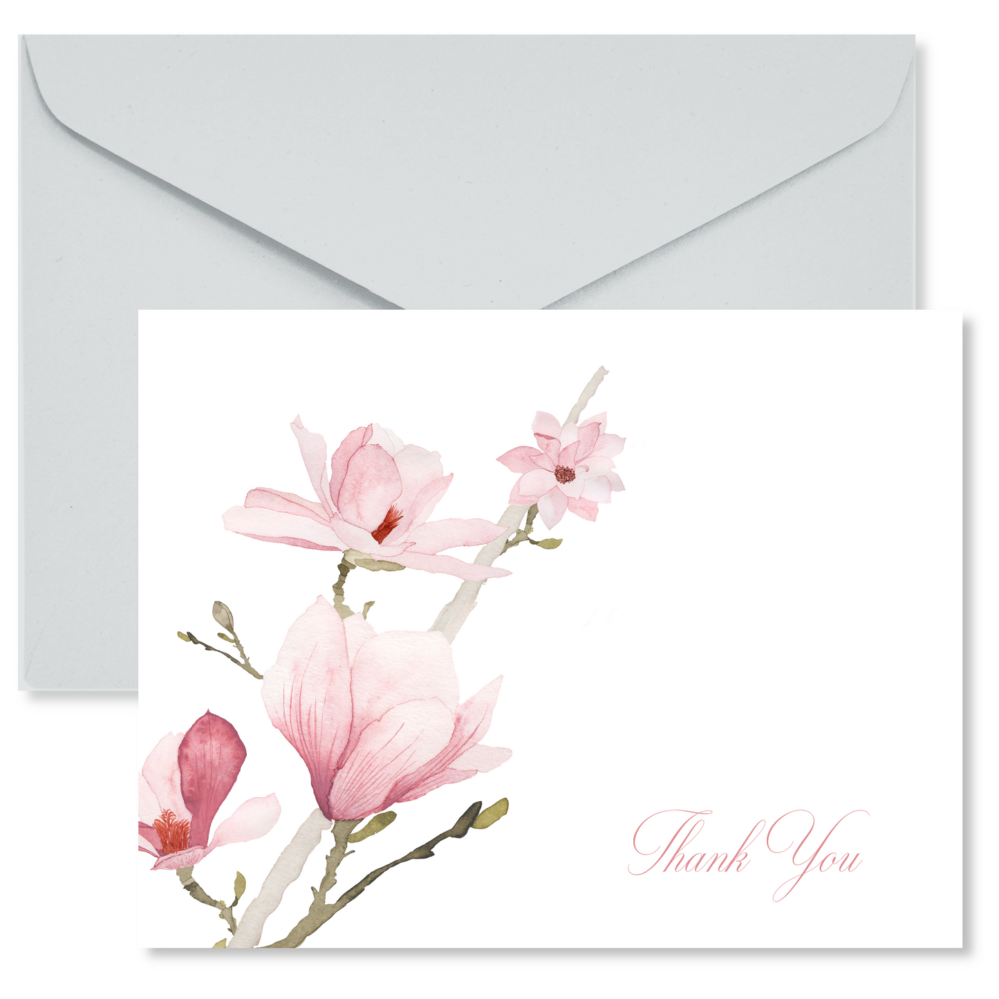 Pink Magnolia Personalized Note Cards