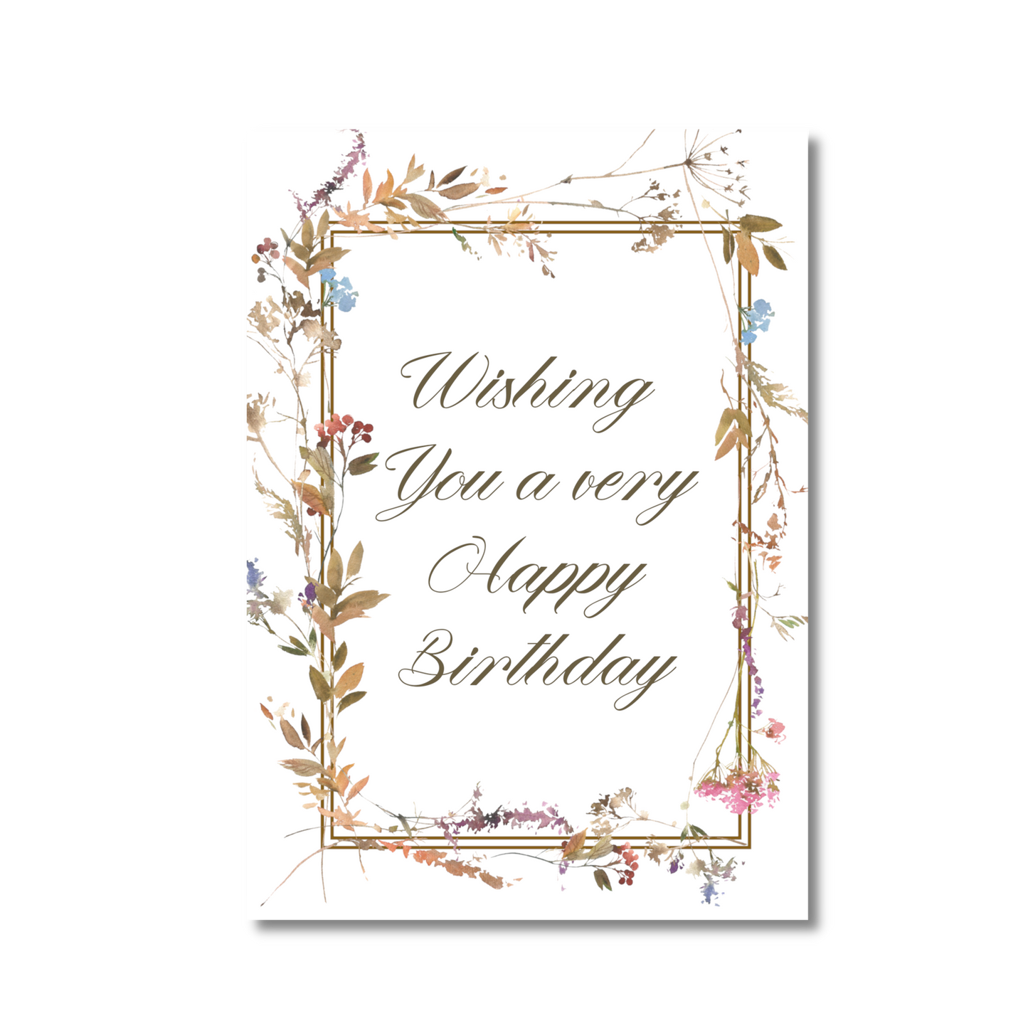 Autumn Floral Frame Birthday Card