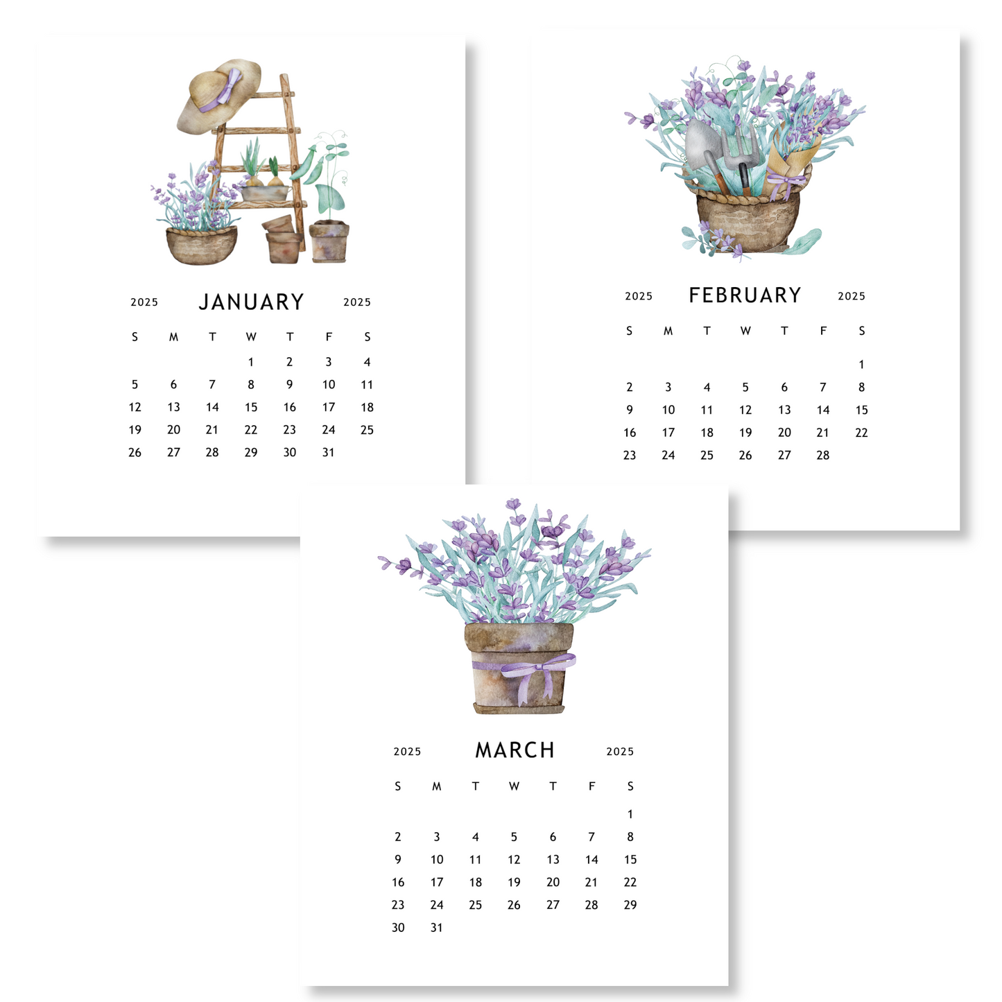 2025 Lavender Garden Calendar