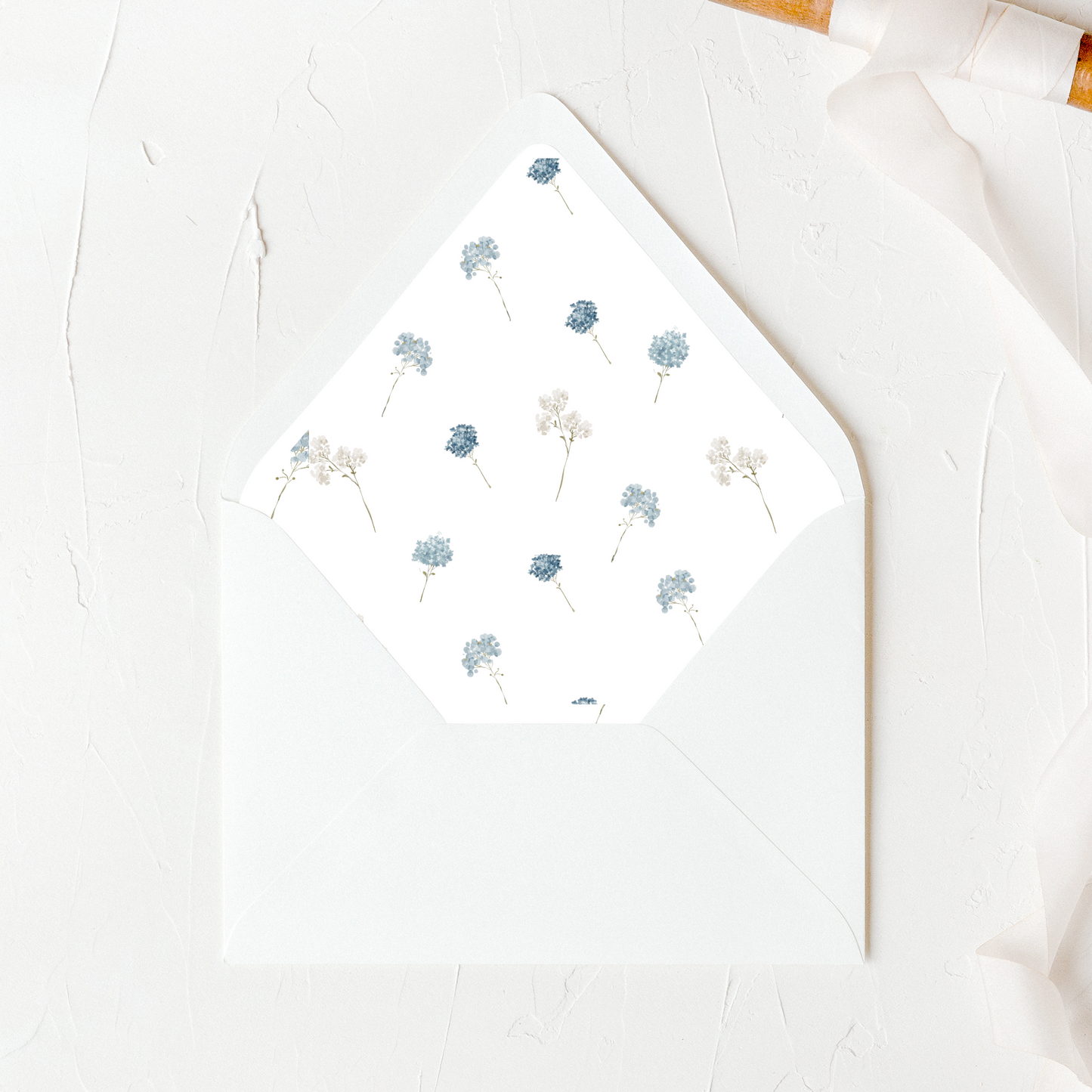 Printed Blue Floral Pattern Envelope Liners