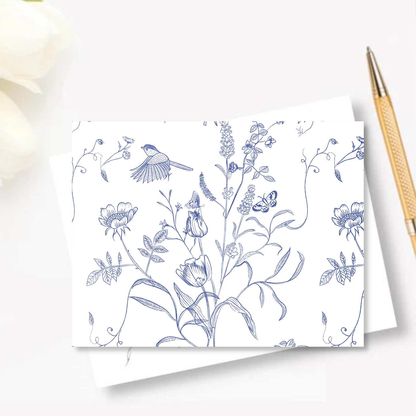 Chinoiserie Line Art Note Cards
