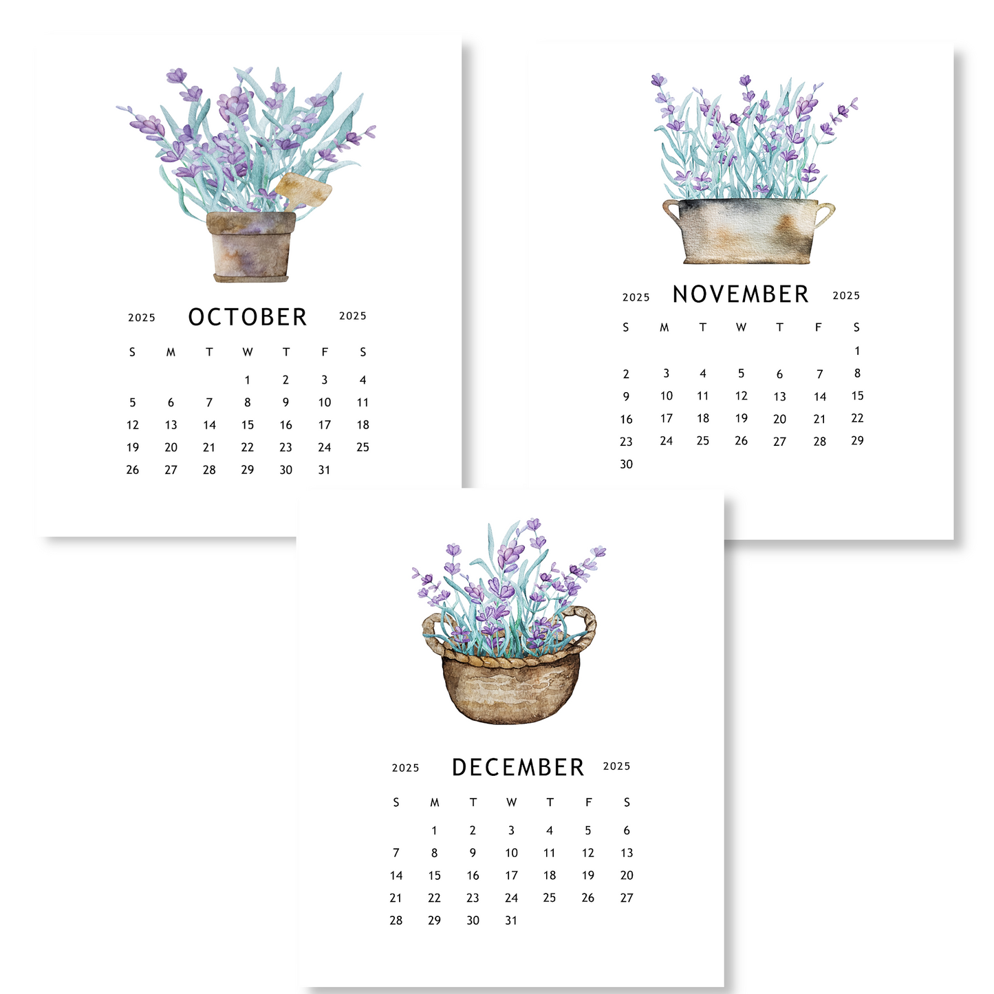 2025 Lavender Garden Calendar