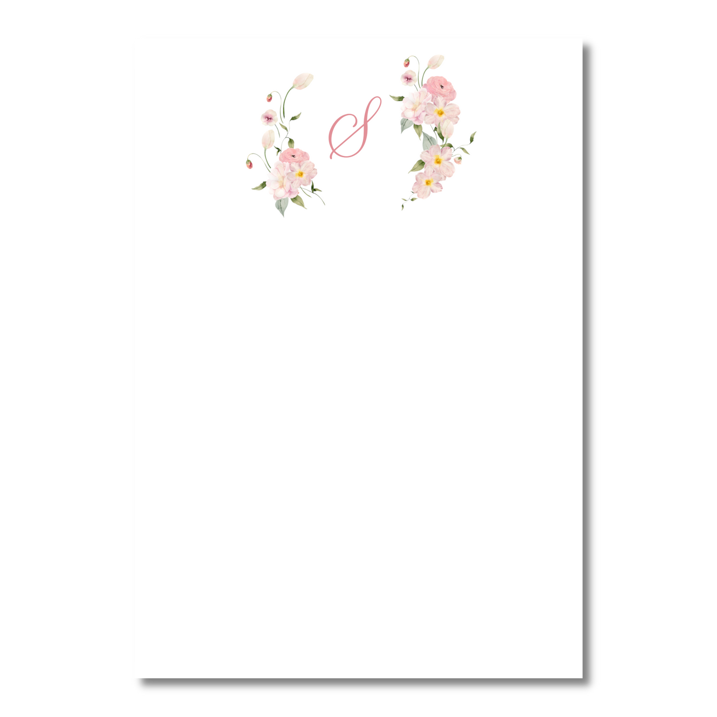Floral Accent Monogram Note Pad